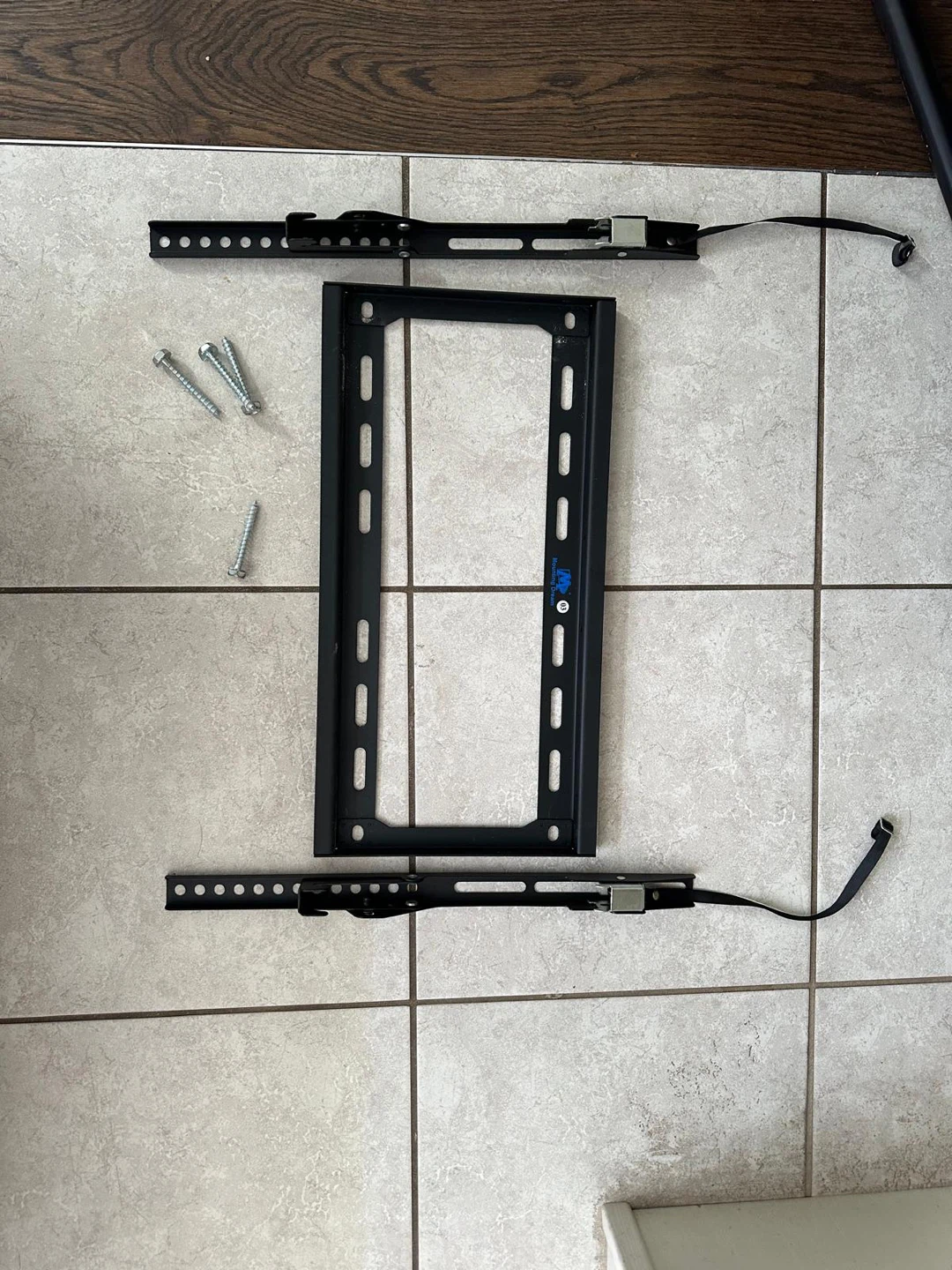 Black Metal TV Wall Mount with Hardware