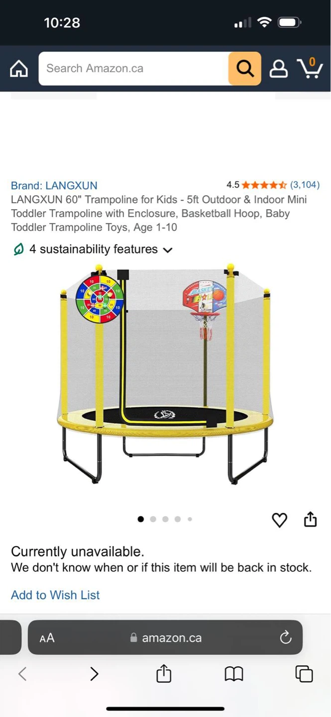 LANGXUN 60" Mini Toddler Trampoline with Basketball Hoop