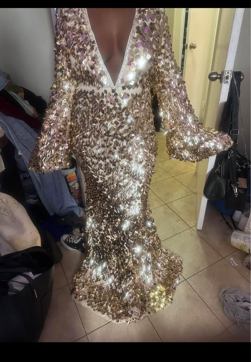 Gold Sequin Maxi Dress - photo 2