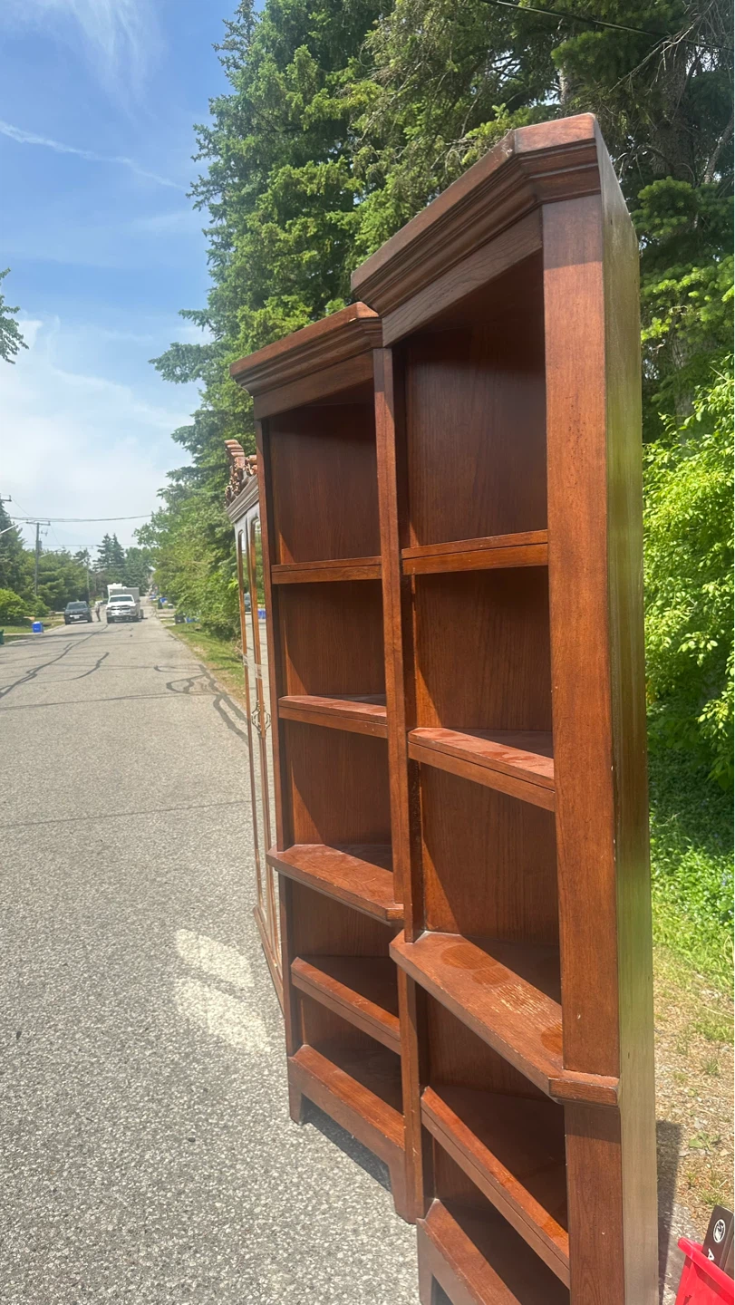 Set of 2 Solid Wood Corner Bookshelves - photo 2