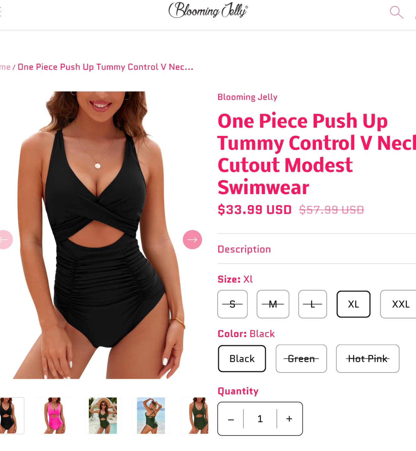 Blooming Jelly Black Cut-Out One Piece Swimsuit - photo 2