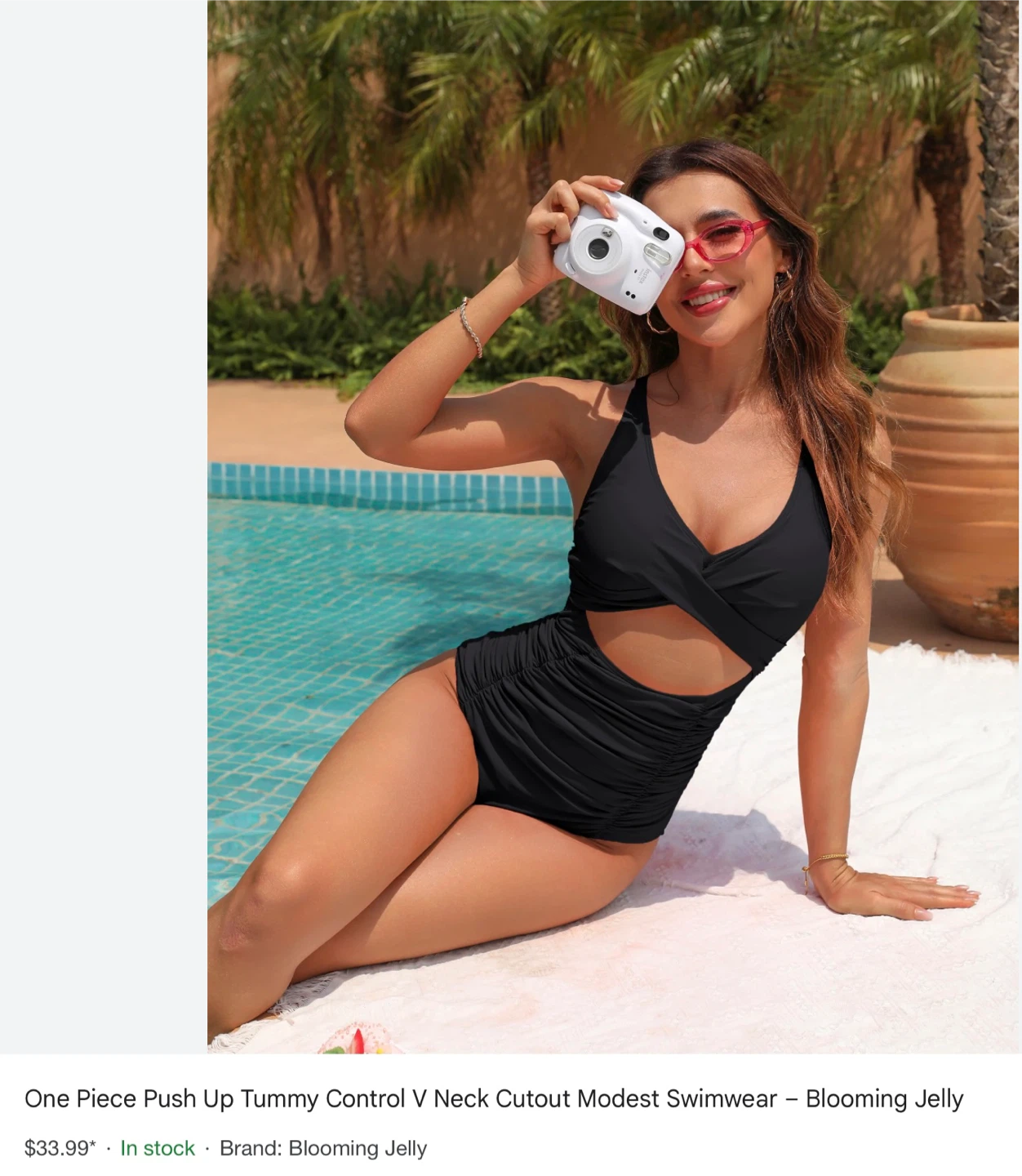 Blooming Jelly Black Cut-Out One Piece Swimsuit - photo 3