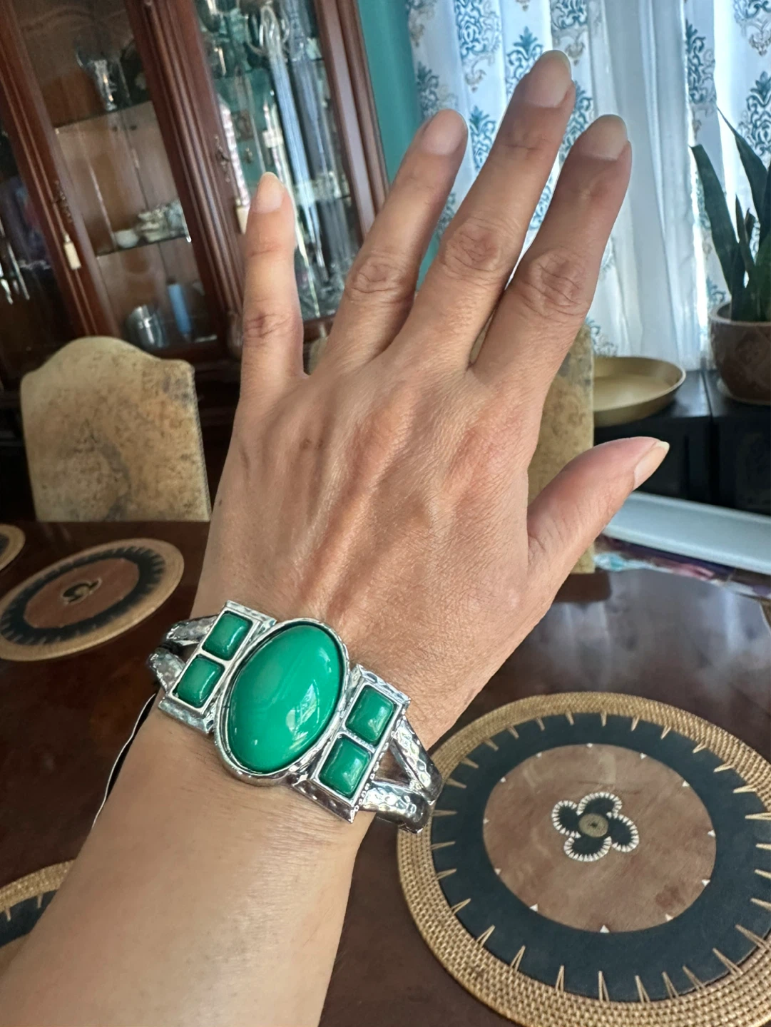 Paparazzi Green Gemstone Cuff Bracelet