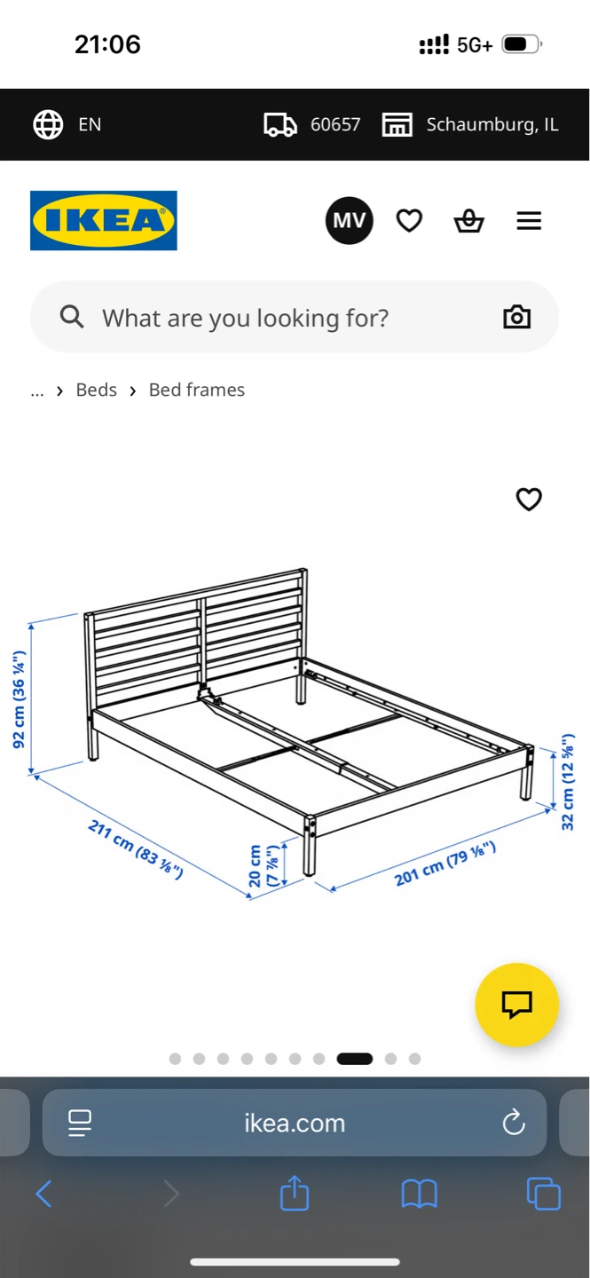 IKEA Tarva Pine Bed Frame King size