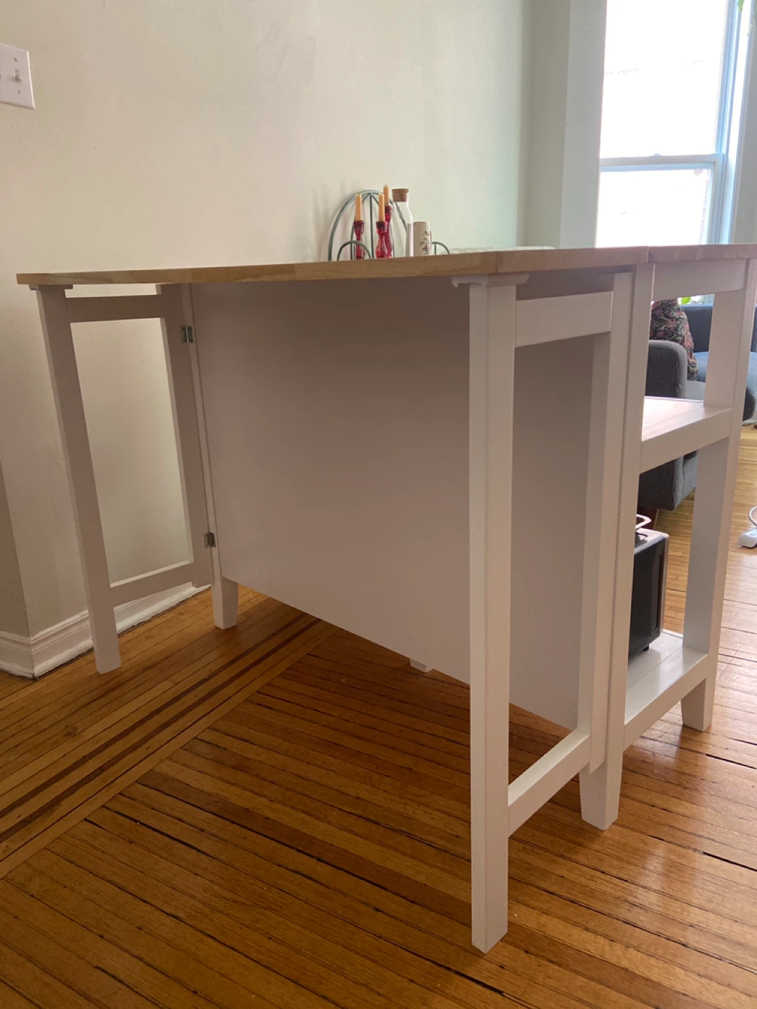 Used Kitchen Island w/Collapsable Leaf - photo 3