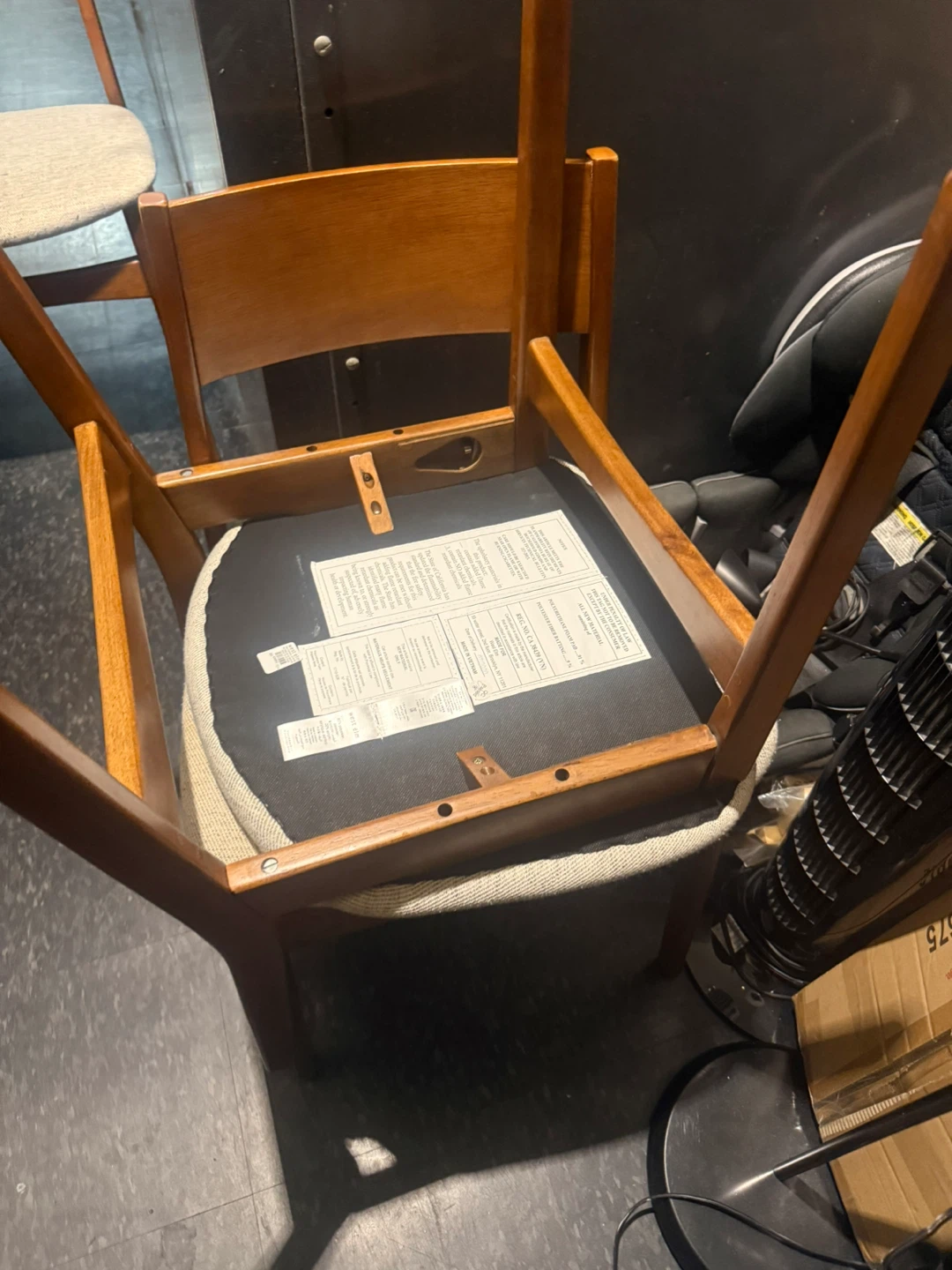 Wooden Dining Chair with Upholstered Seat - photo 2
