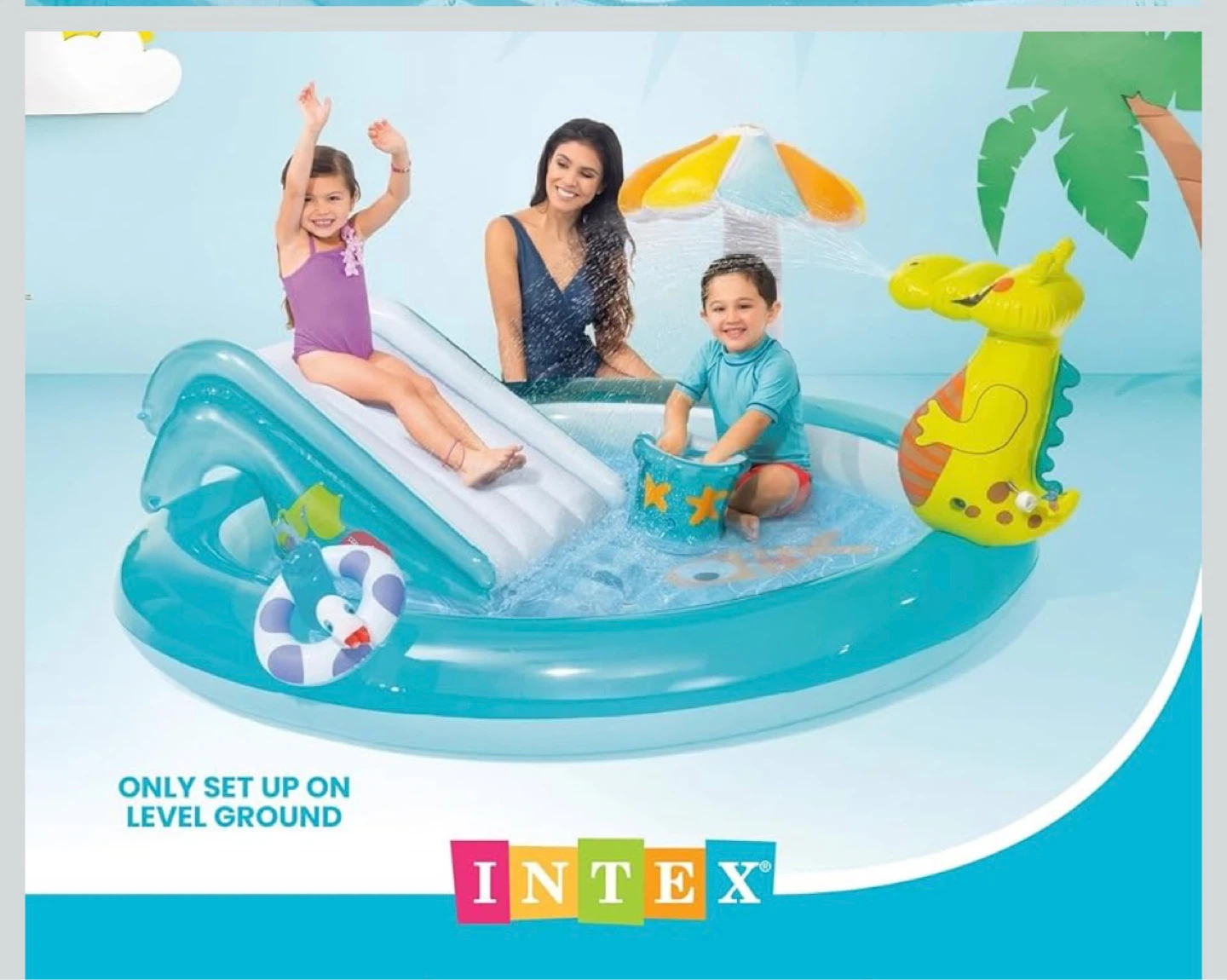 Intex Gator Play Center Inflatable Pool with Slide