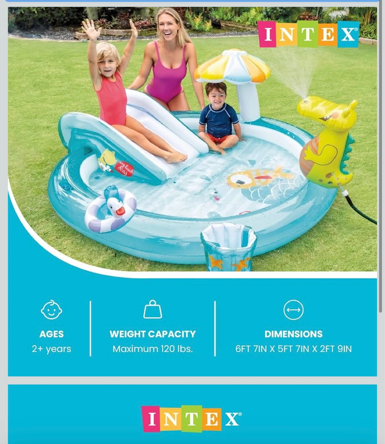 Intex Gator Play Center Inflatable Pool with Slide - photo 4