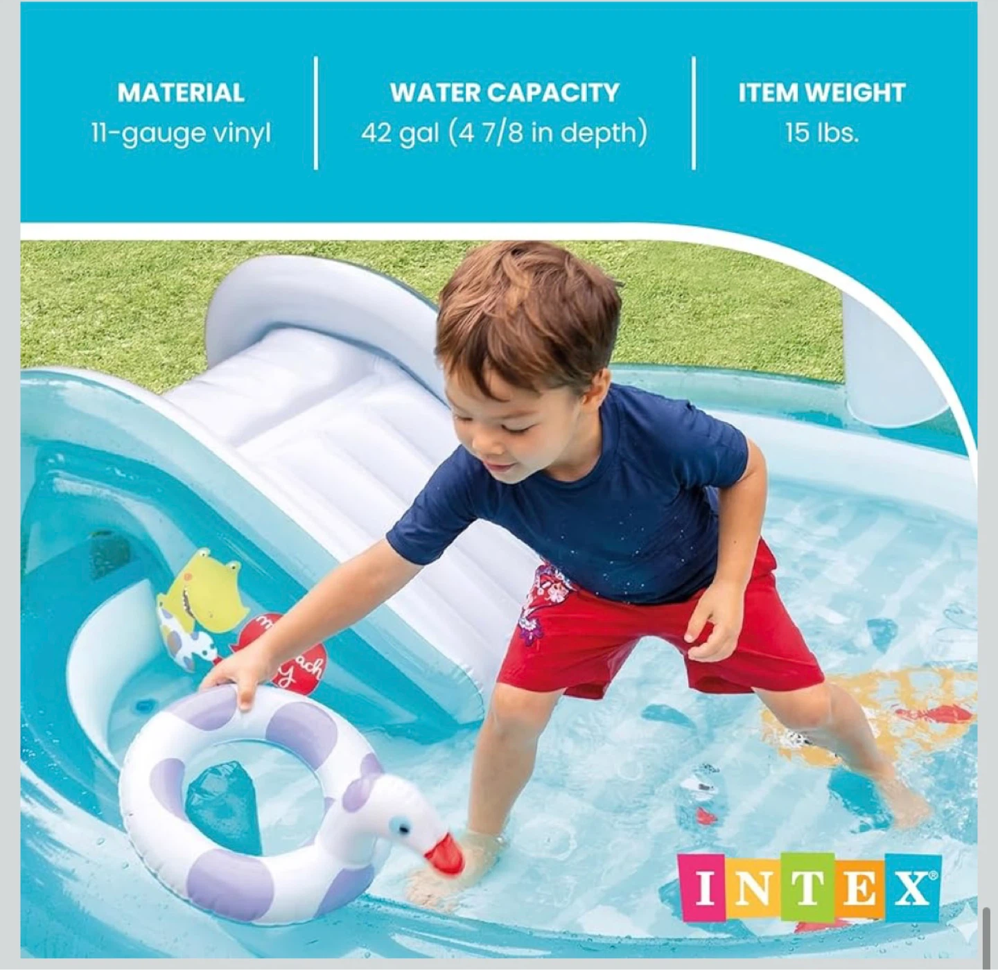 Intex Gator Play Center Inflatable Pool with Slide - photo 2