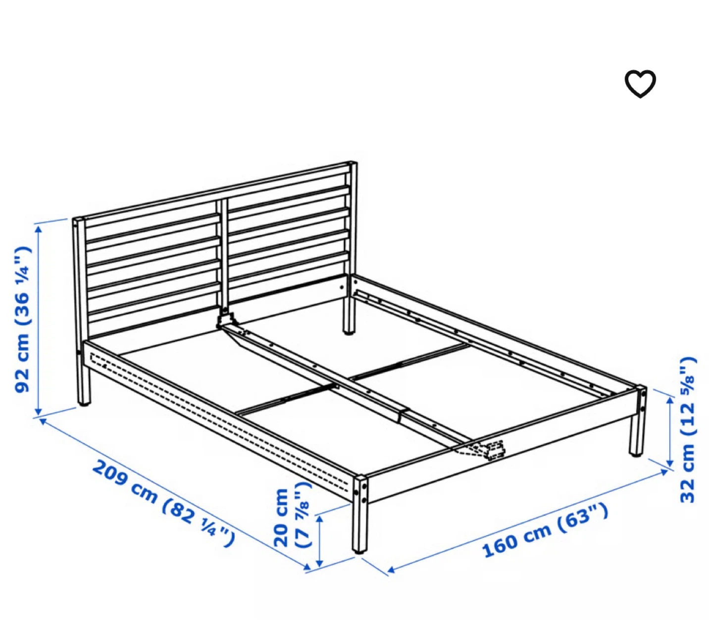 IKEA TARVA Bed Frame - Queen Size - Pine