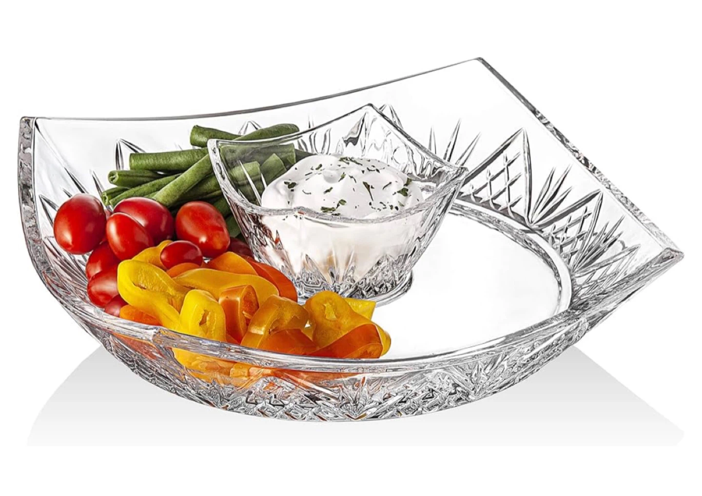 Dublin Crystal Chip and Dip Two Piece Server