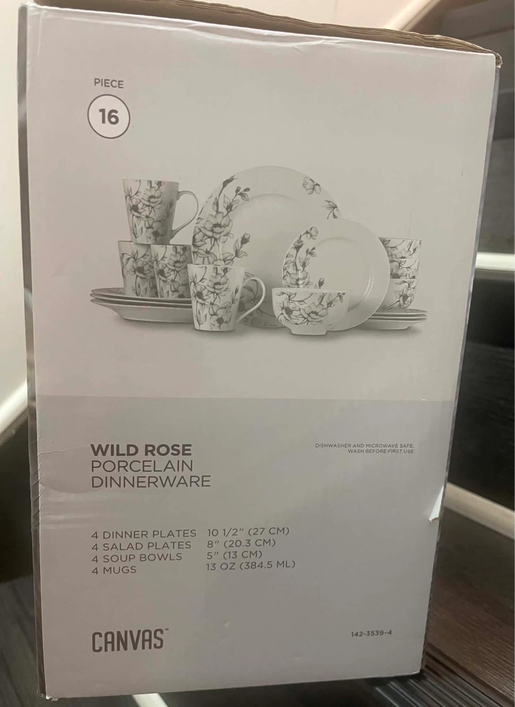 CANVAS Wild Rose 16-Piece Porcelain Dinnerware Set - photo 3