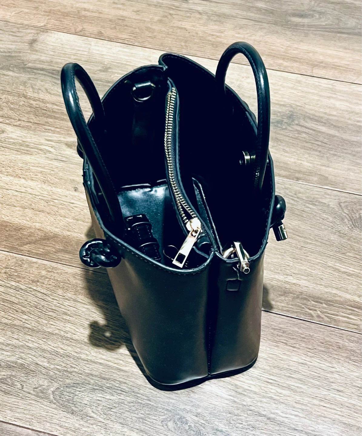 Zara Black Vegan Leather Handbag - photo 5