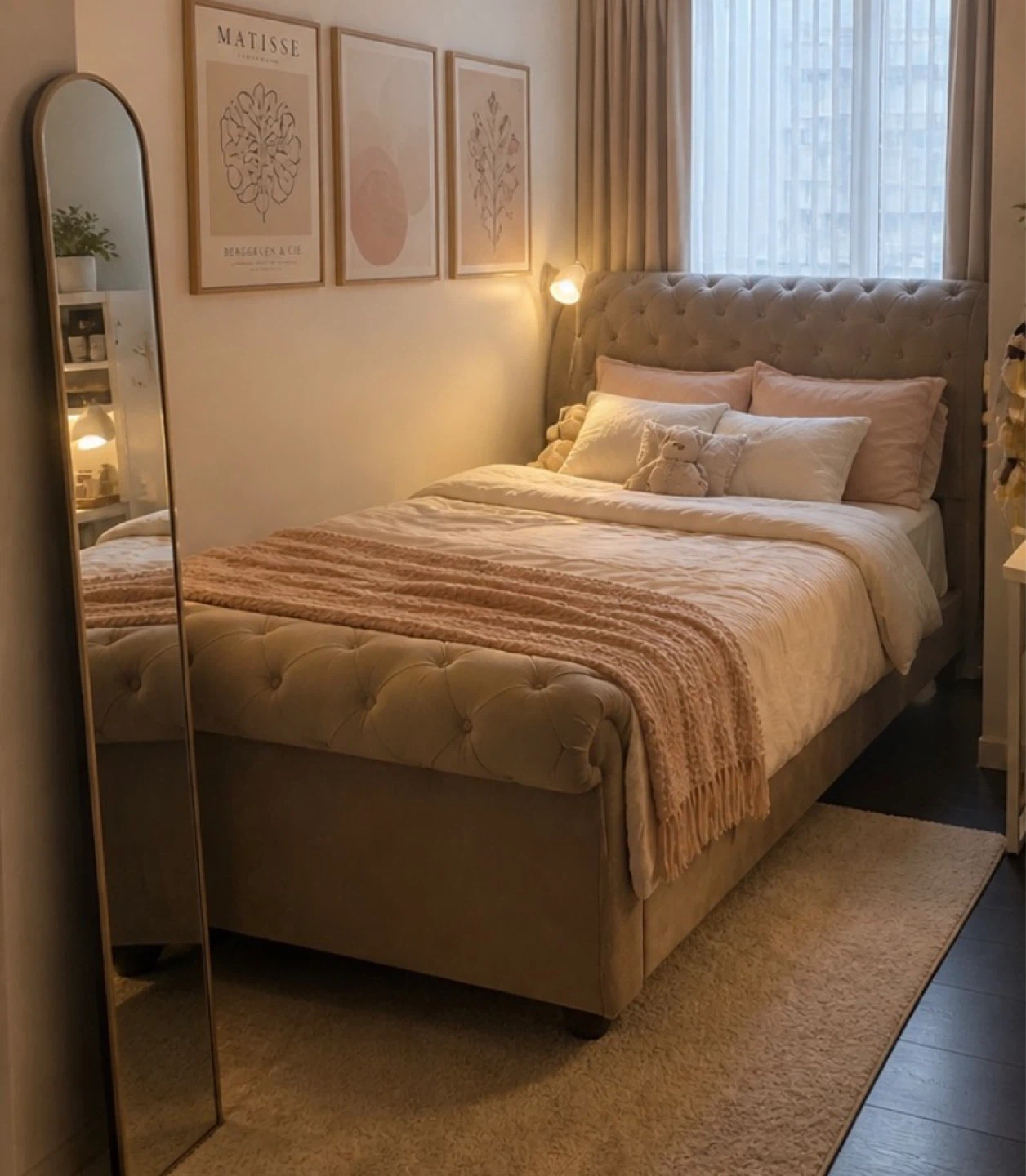 Velvet Tufted Queen size Bed Frame