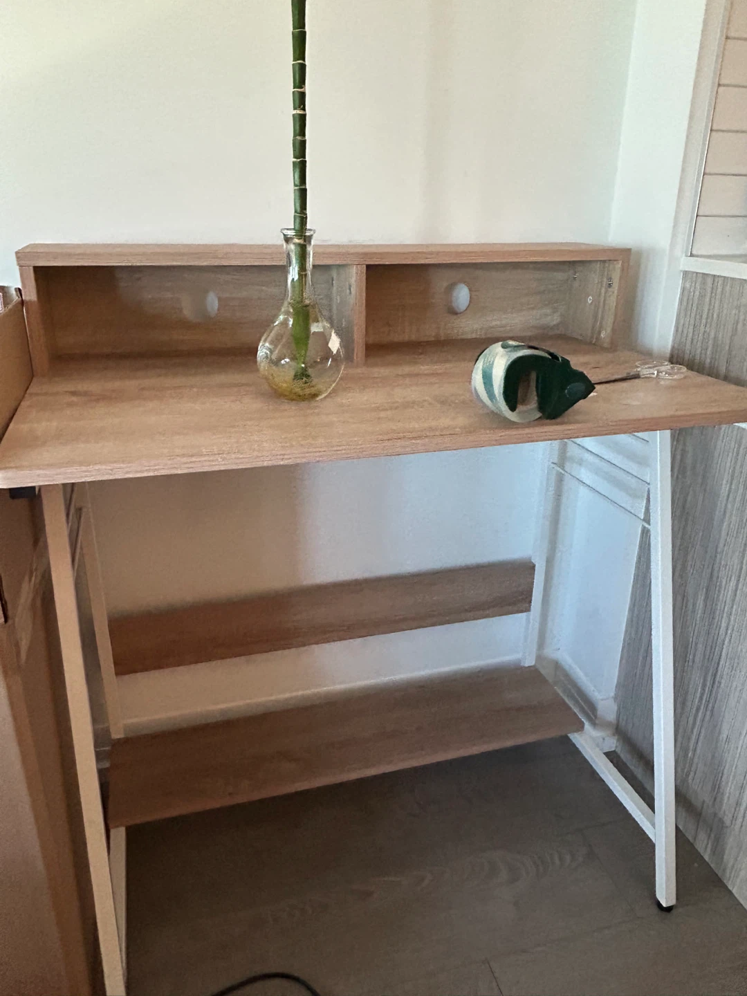 [Moving out] Must-go Wooden computer desk with hutch - photo 5