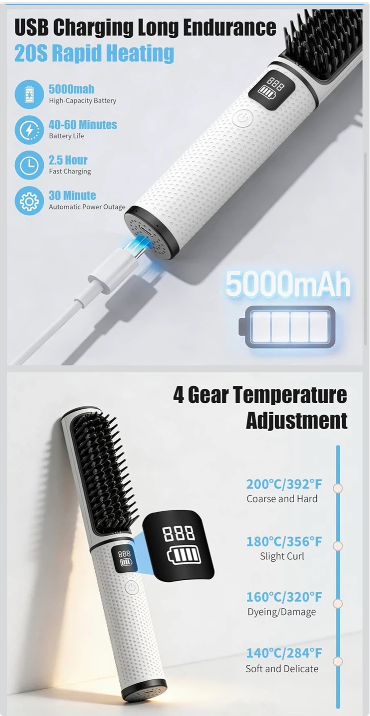 Cordless Straight Hair Comb - photo 2