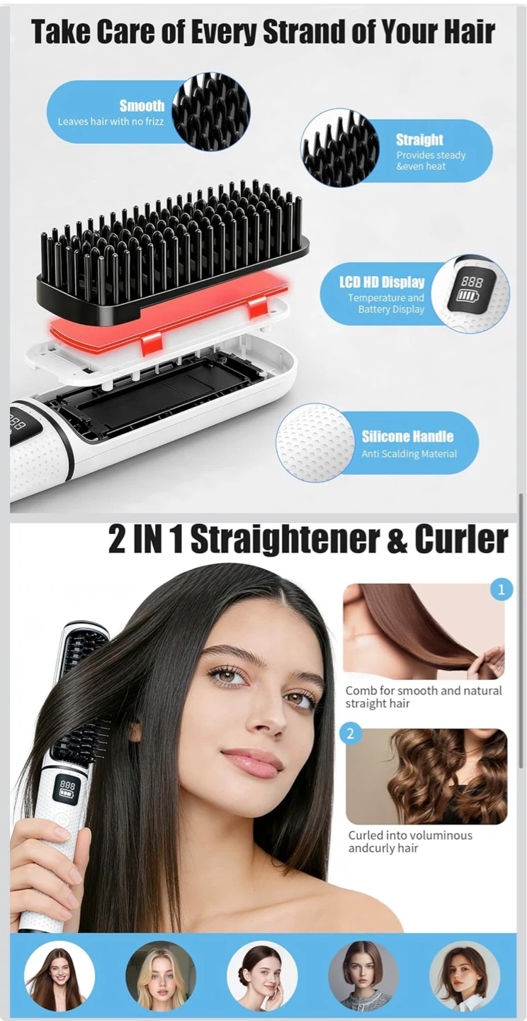 Cordless Straight Hair Comb - photo 3