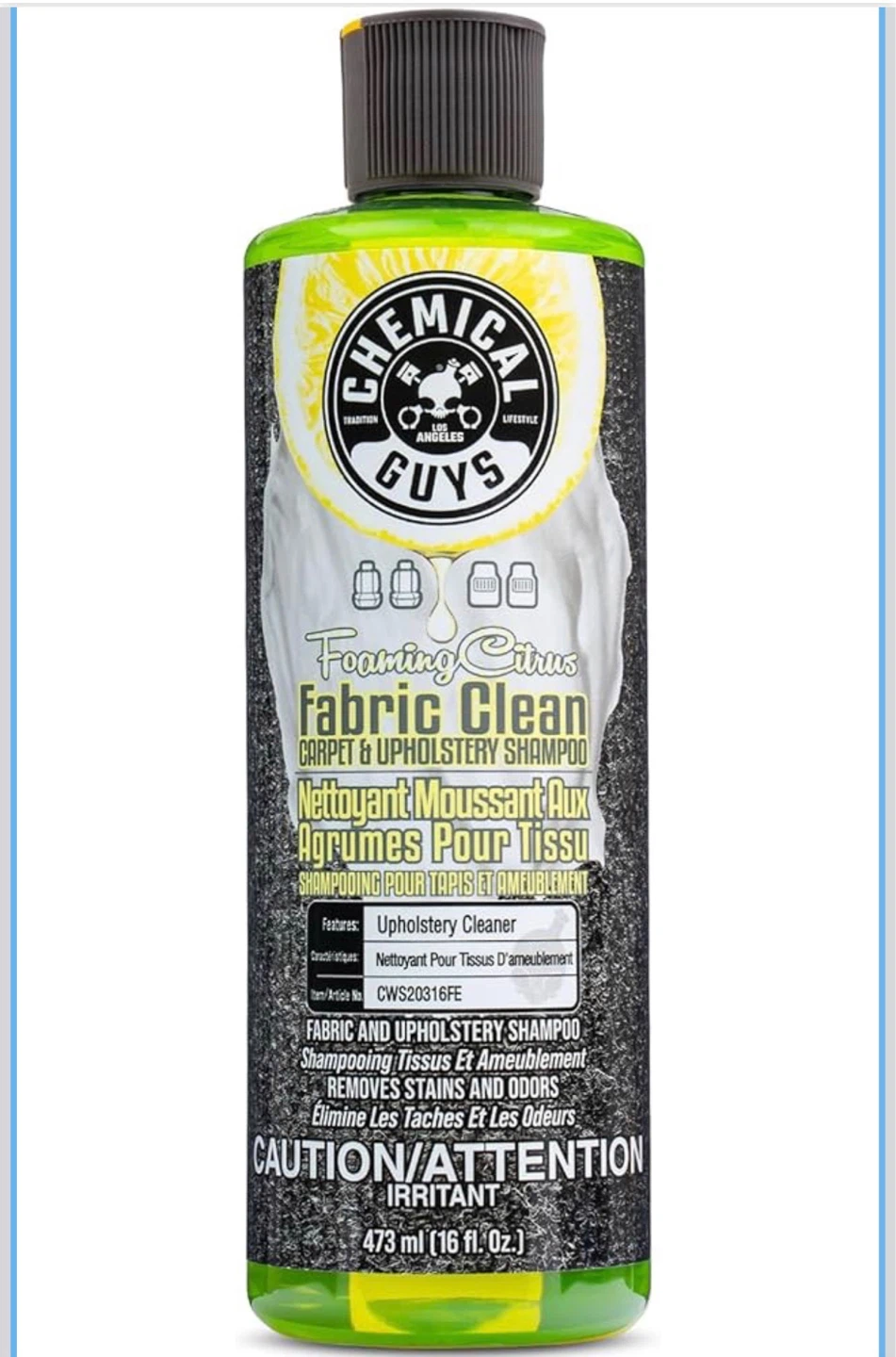 Chemical Guys Foaming Citrus Fabric  Car cleaning