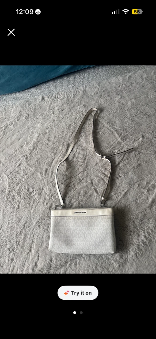Michael Kors White Signature Crossbody Bag