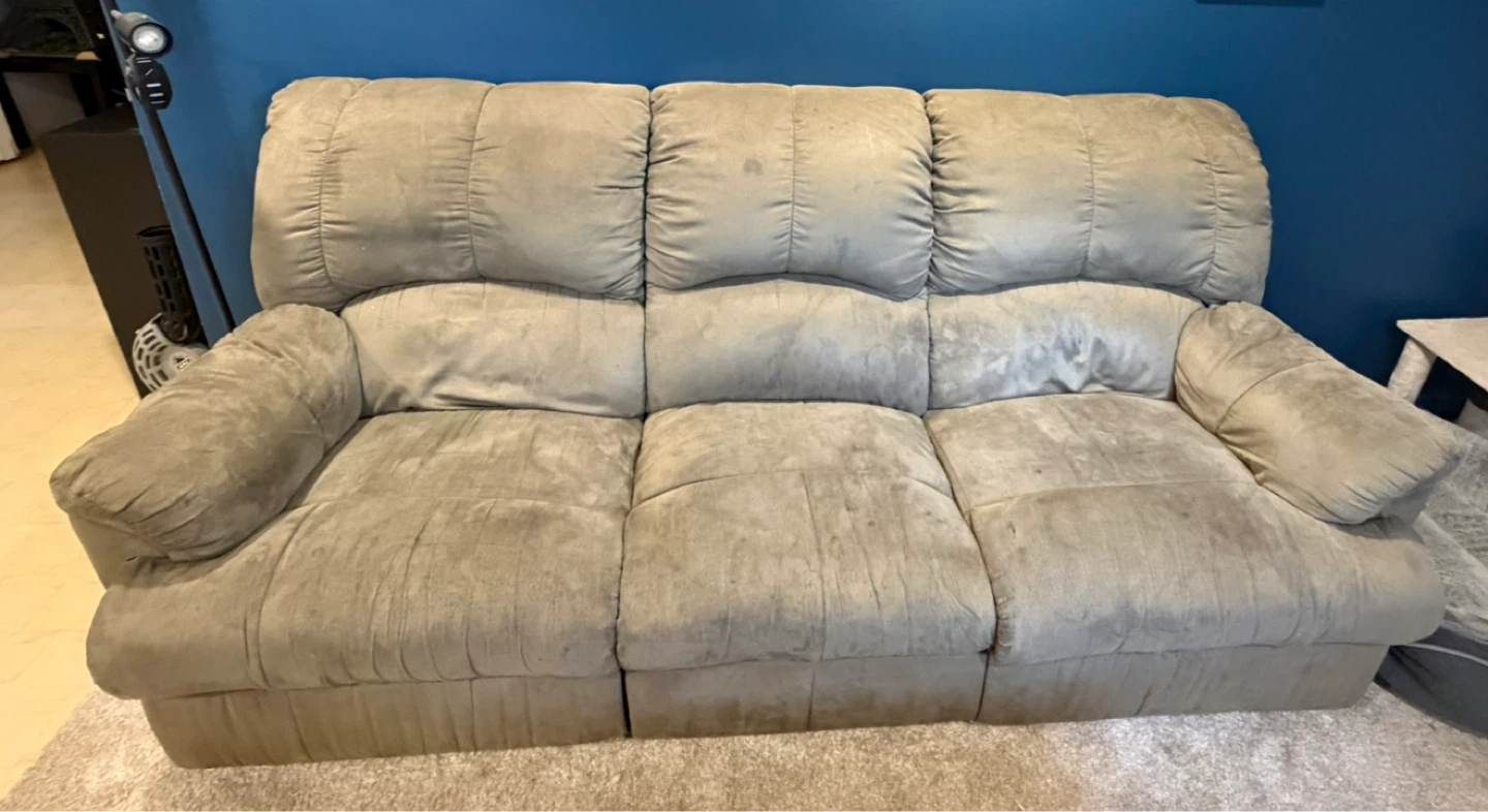 Grey Reclining Sofa