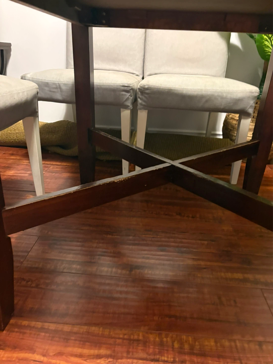 Glass Top Dining Table with Wood Base - photo 2