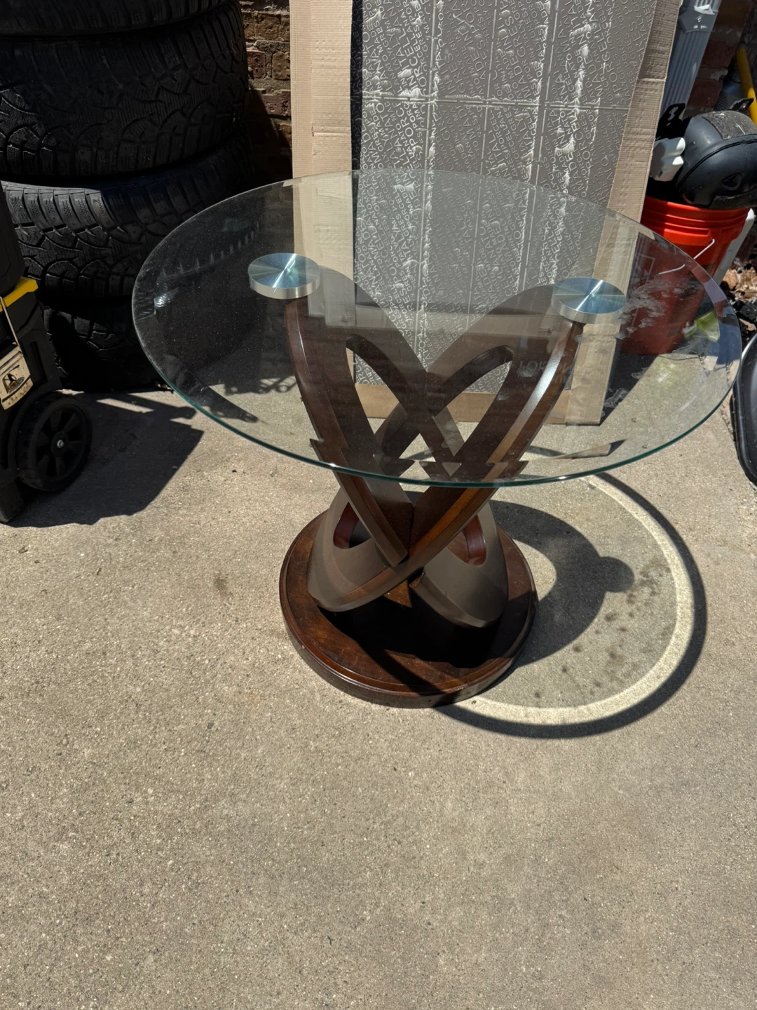 Glass Top Accent Table