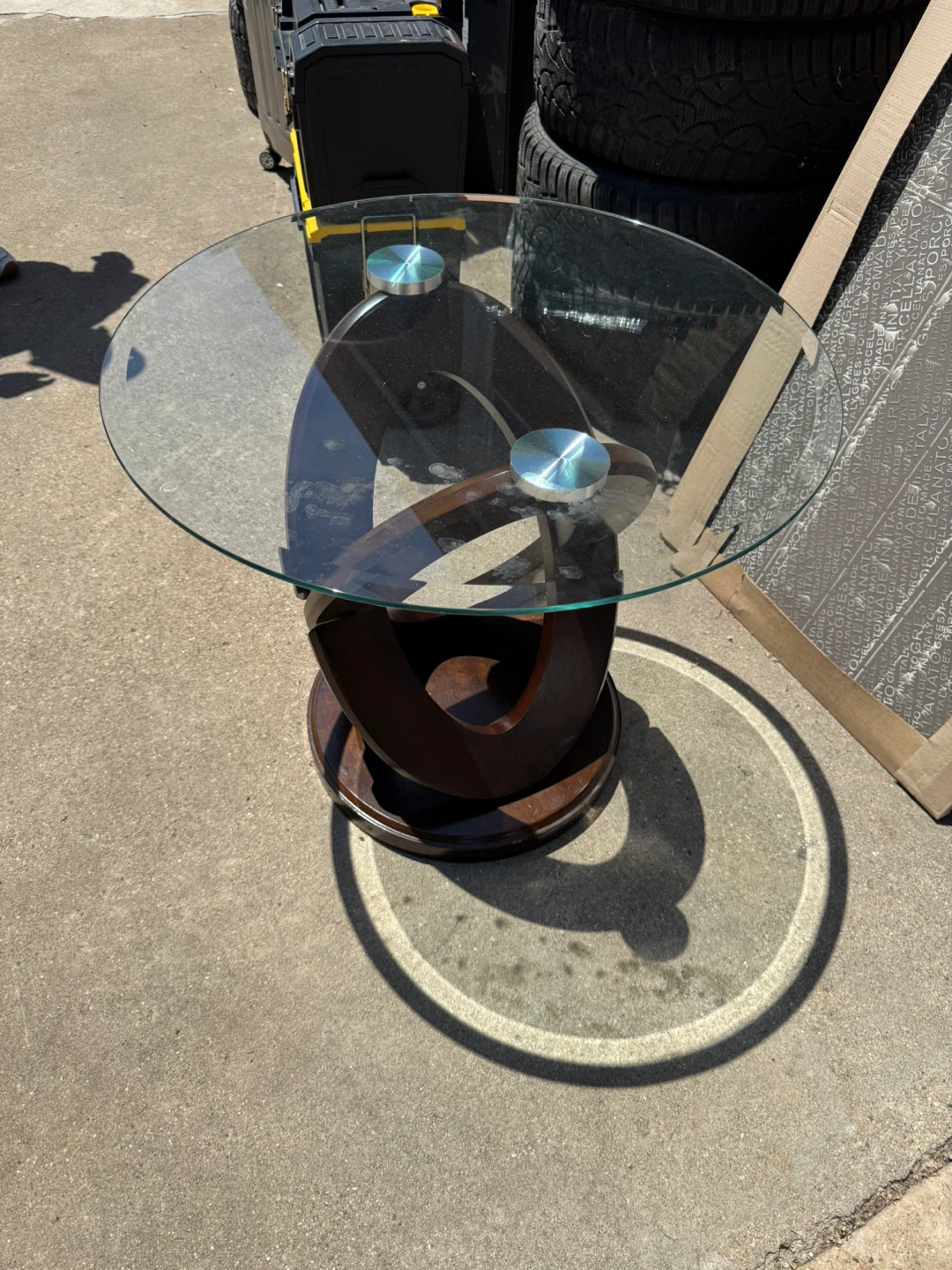 Glass Top Accent Table - photo 2