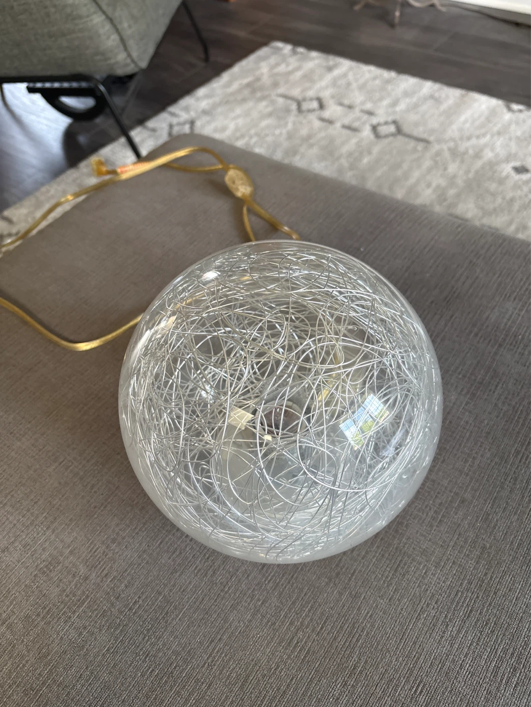 Decorative Orb Lamp with Wire Inlay