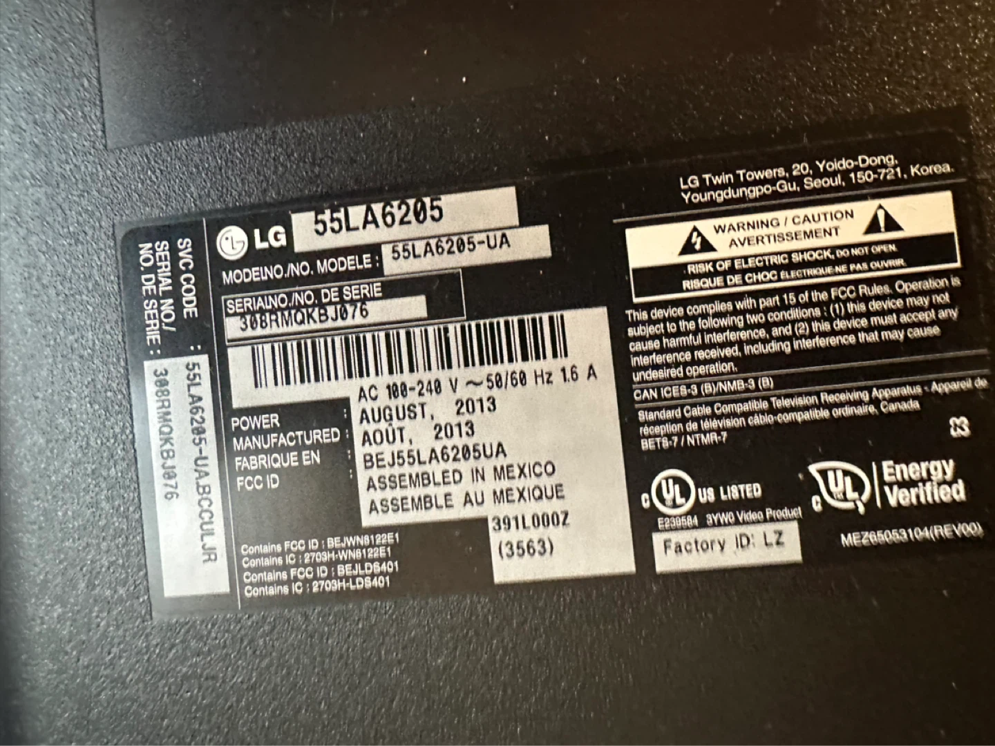 LG 55” Smart LED TV. Model-55LA6205 - photo 3
