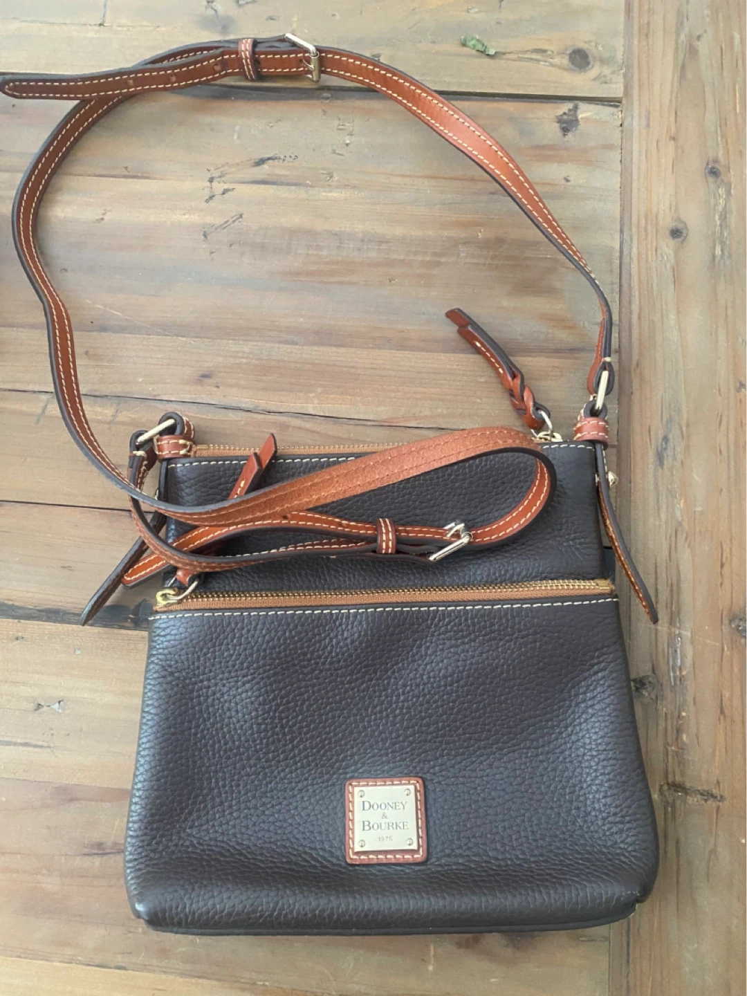 Dooney & Bourke Dark Brown Leather Crossbody Bag