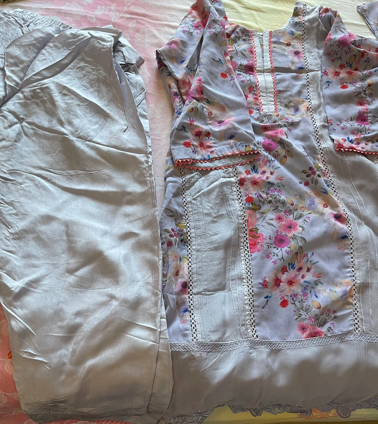 3-Piece Floral Print Outfit georgett stuff - photo 2