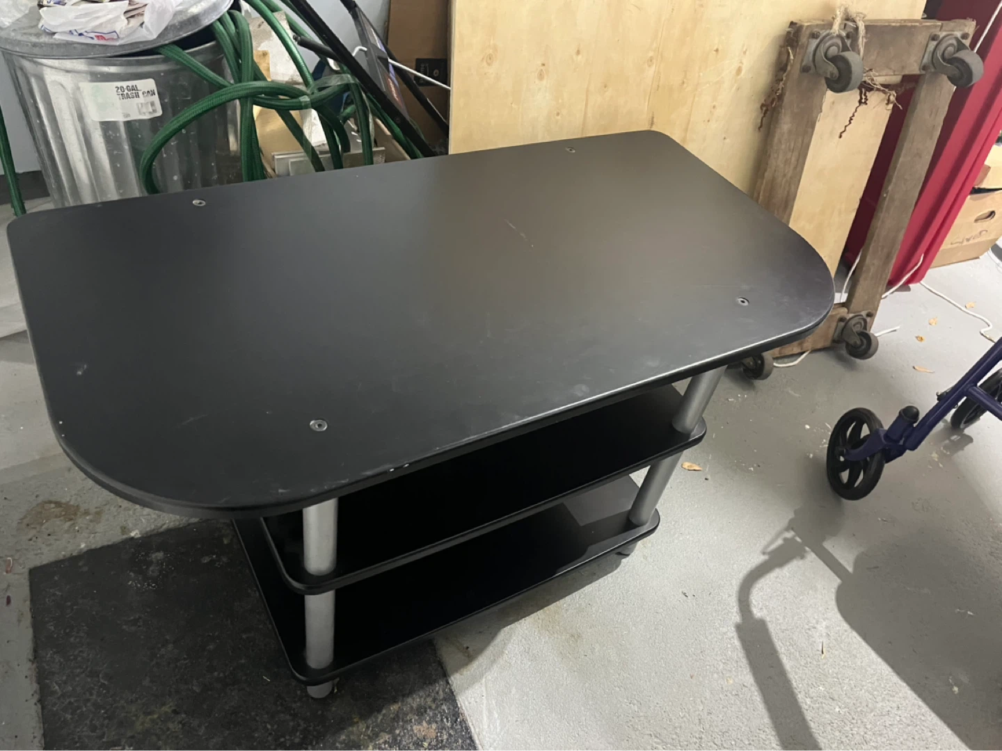 Black 3-Tier Media Stand