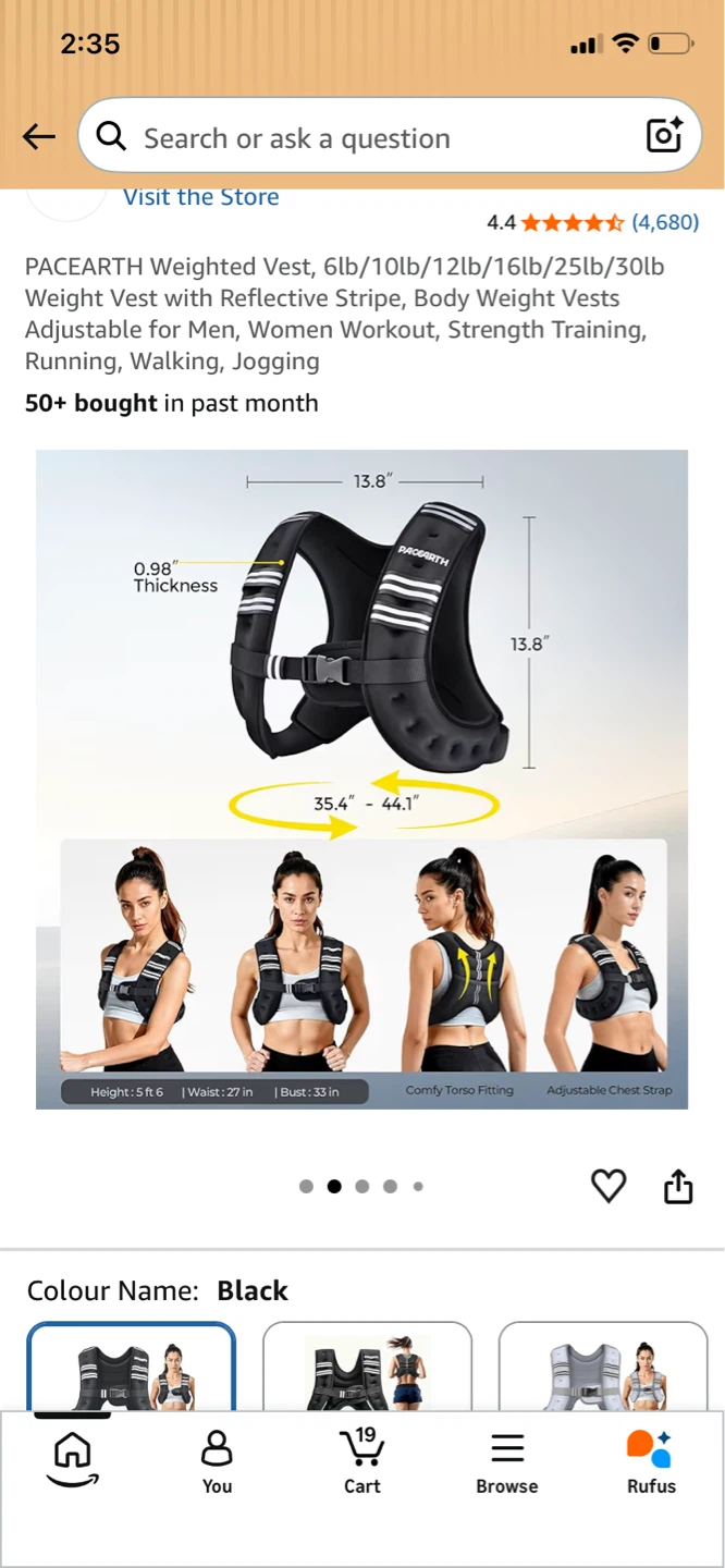 PACEEARTH Weighted Vest 6lb - photo 2