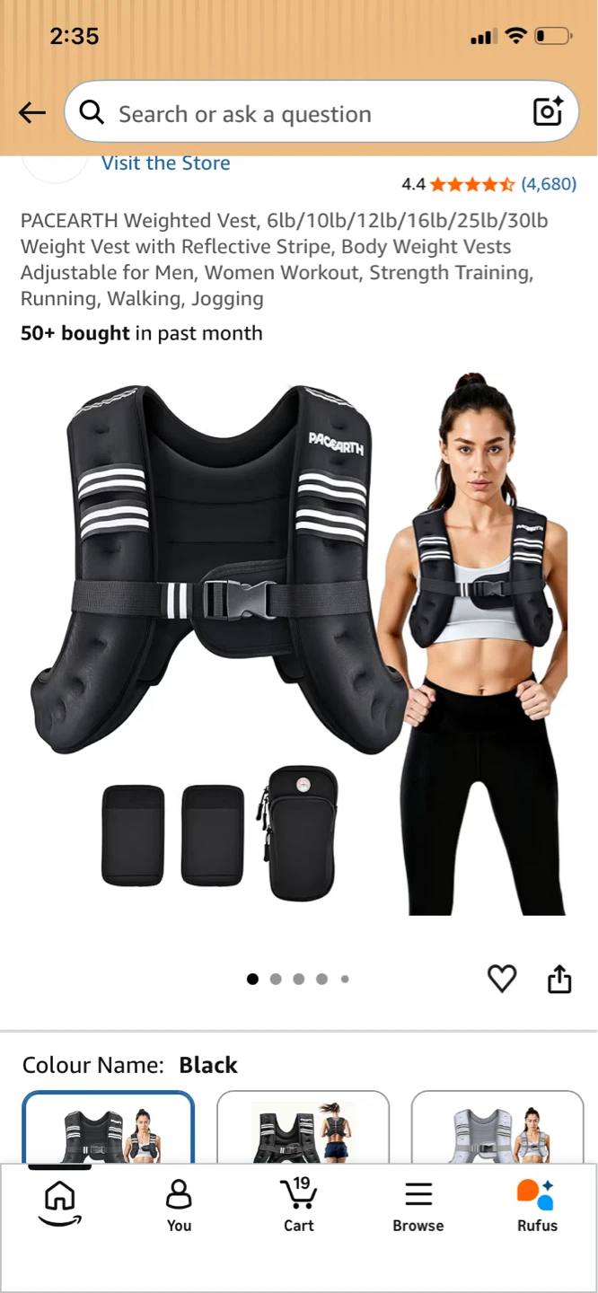 PACEEARTH Weighted Vest 6lb