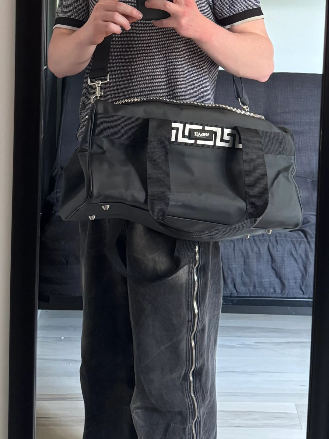 Versace Black Duffle Bag