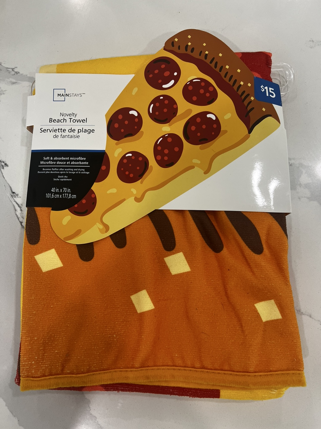 NEW Mainstays Novelty Beach Towel - Pizza Design - photo 2