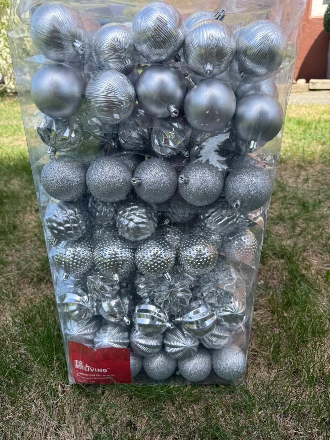 LIVING Assorted Silver Christmas Ornaments - 200 count - photo 2