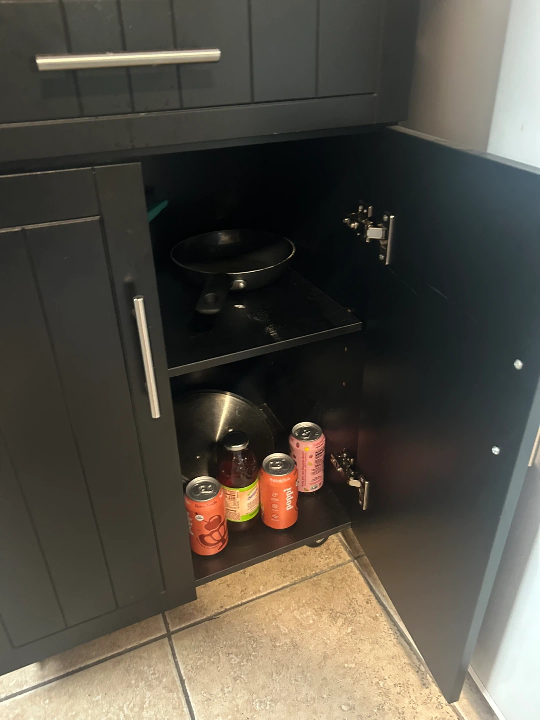 Black Kitchen Cabinet with Drawer and Doors - photo 2