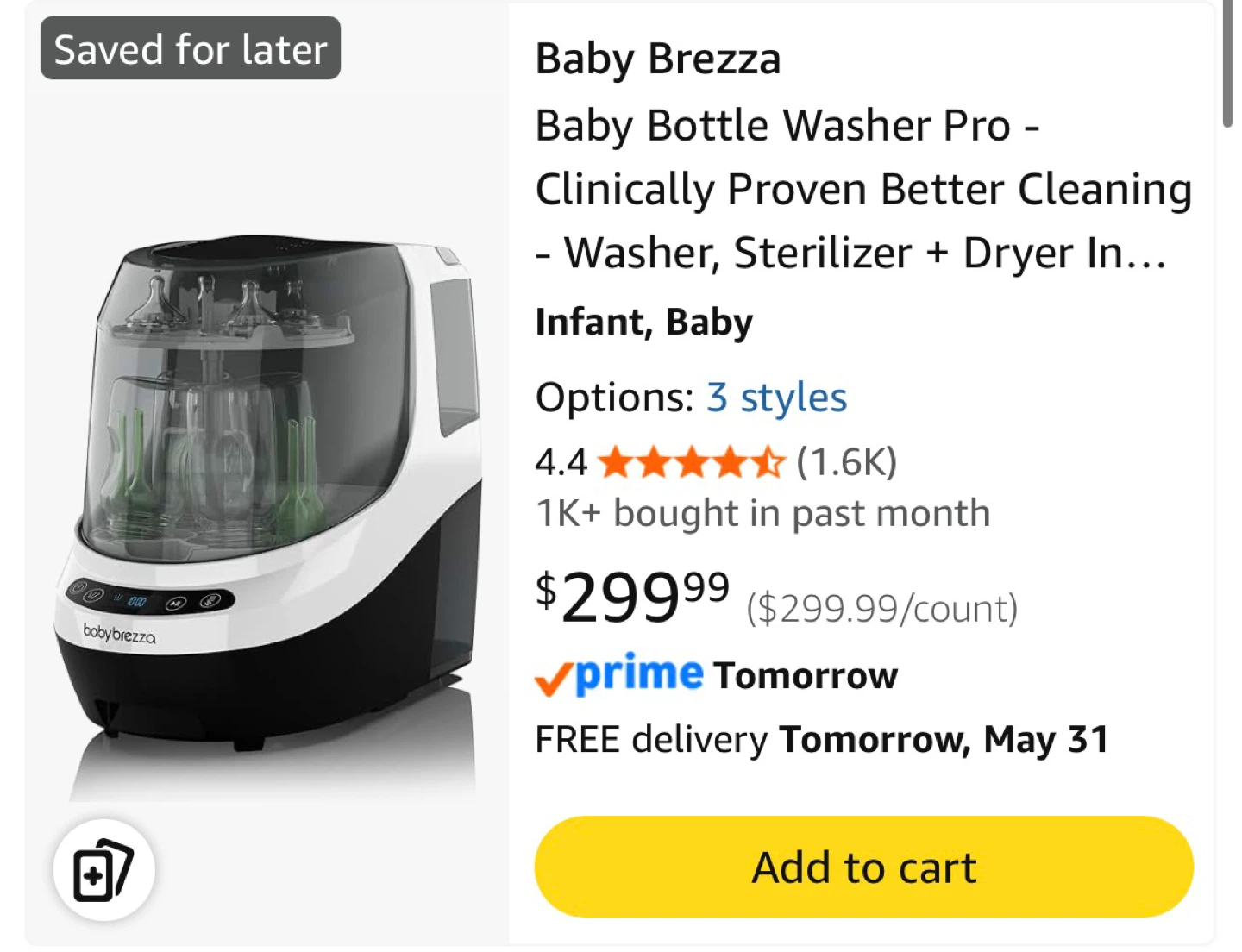 Baby Brezza Baby Bottle Washer Pro Sterilizer Dryer - photo 2
