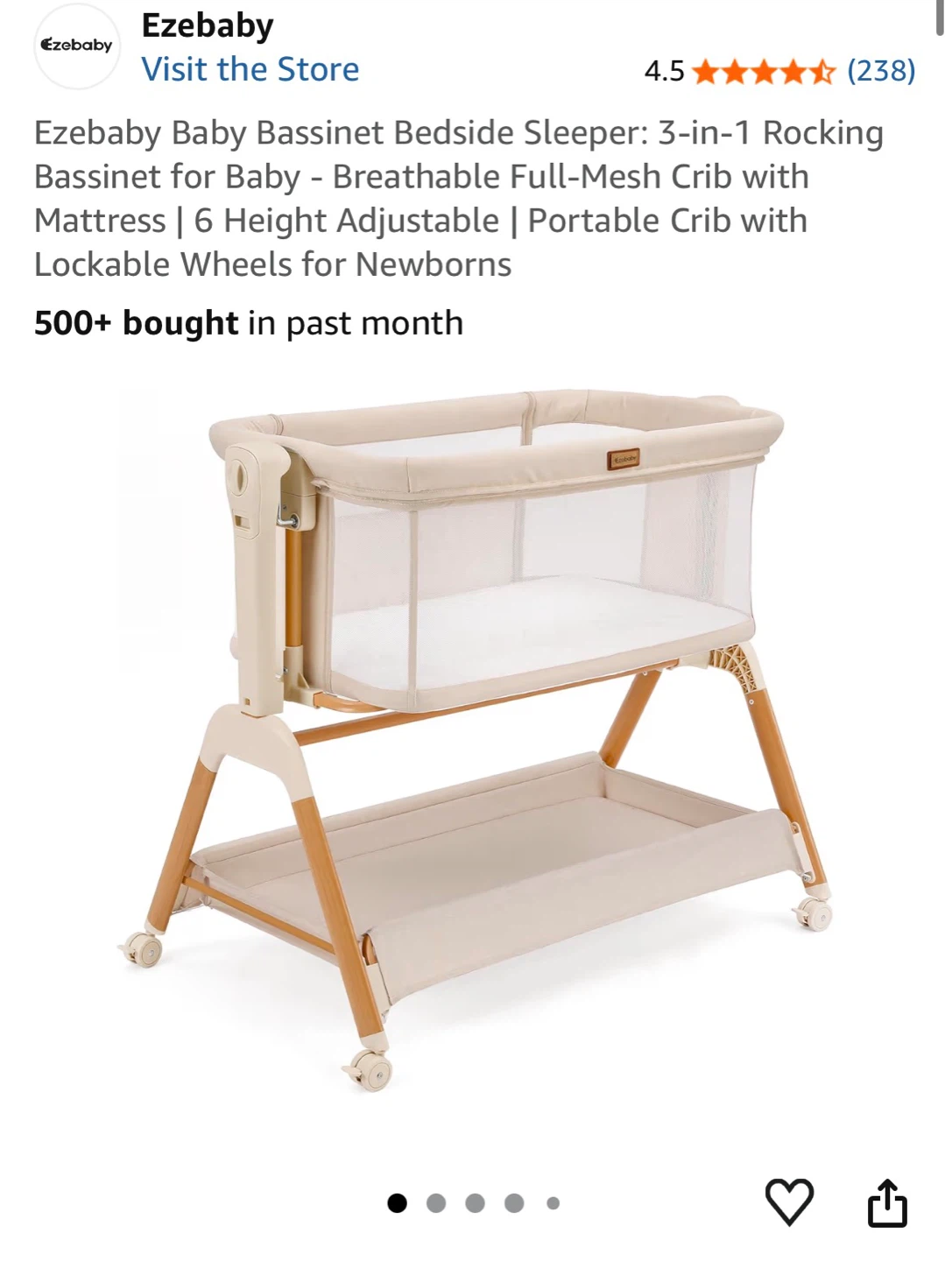 Ezbaby Baby Bassinet Bedside Sleeper - photo 2
