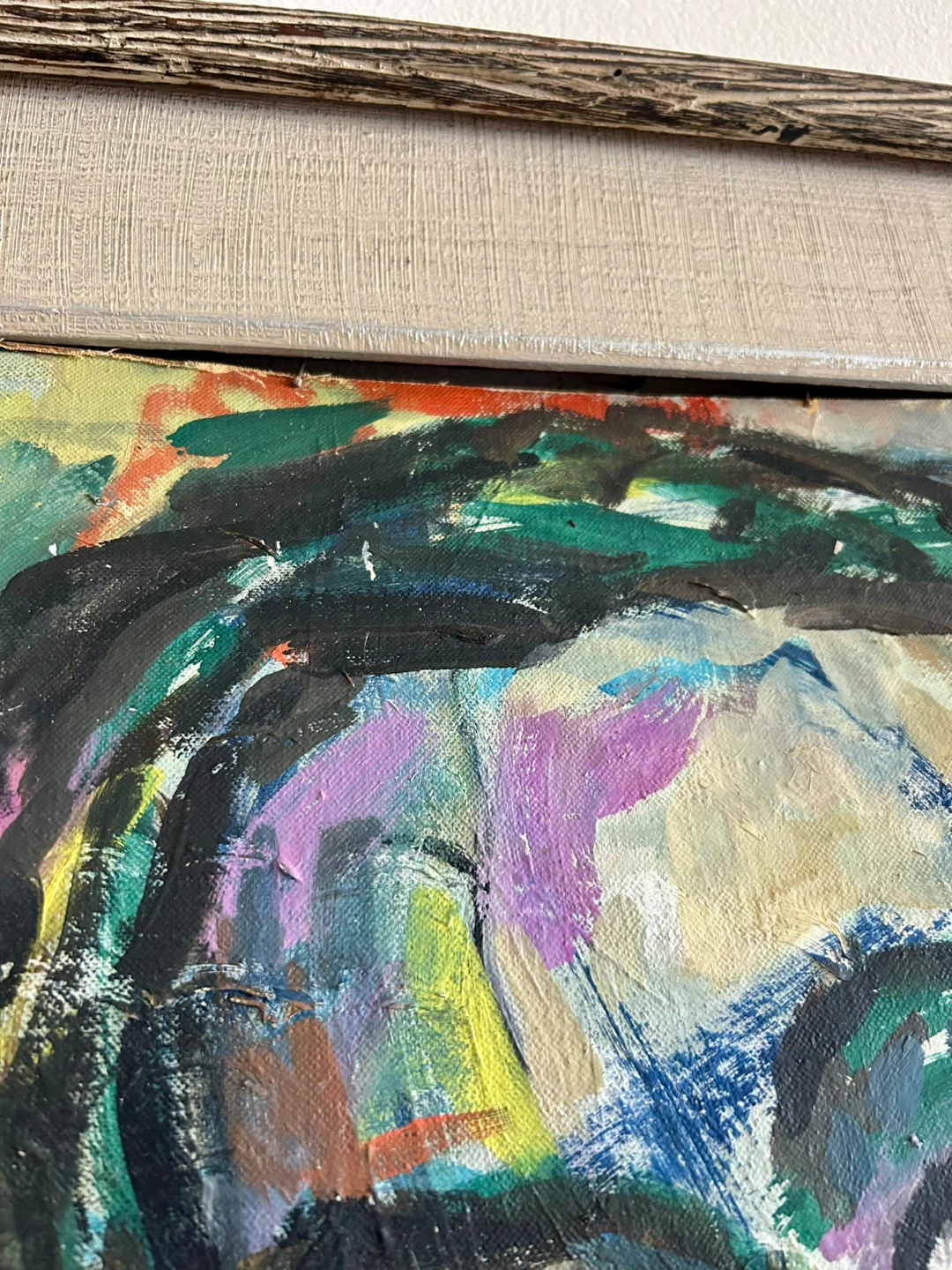 Original Framed Abstract Portrait Painting - photo 5