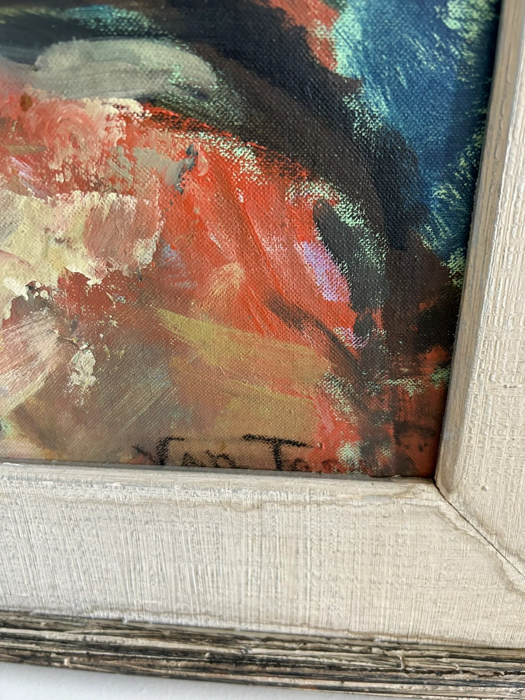 Original Framed Abstract Portrait Painting - photo 3