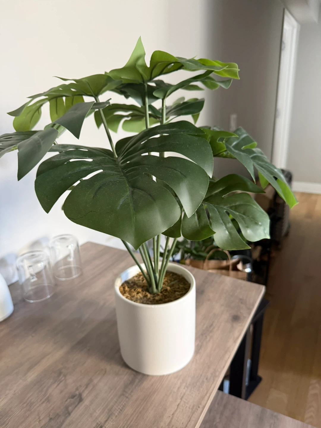 Artificial Monstera Plant in White Pot - photo 2