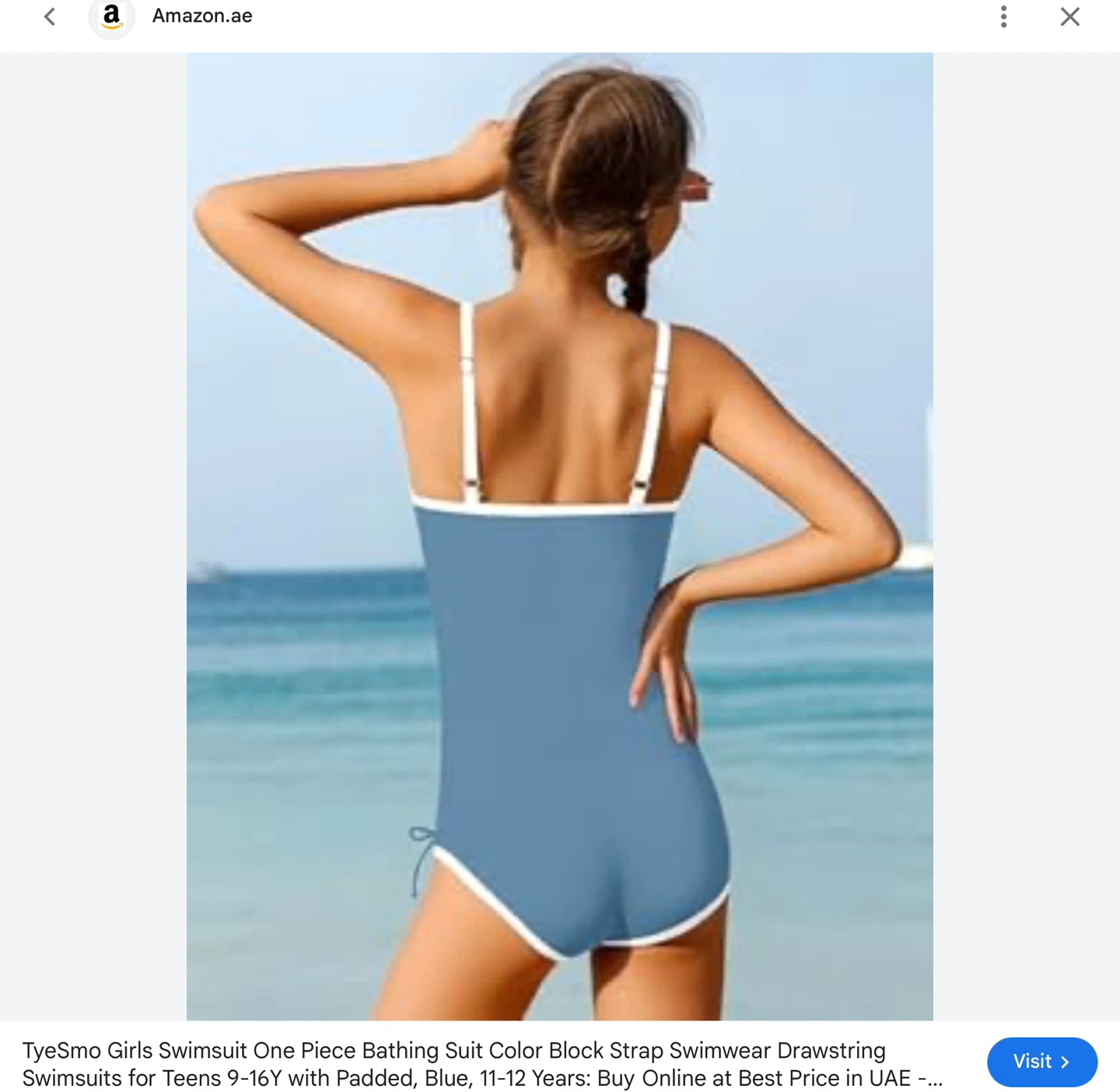 New Girls One Piece Swimsuit Blue aged 11-12 - photo 2