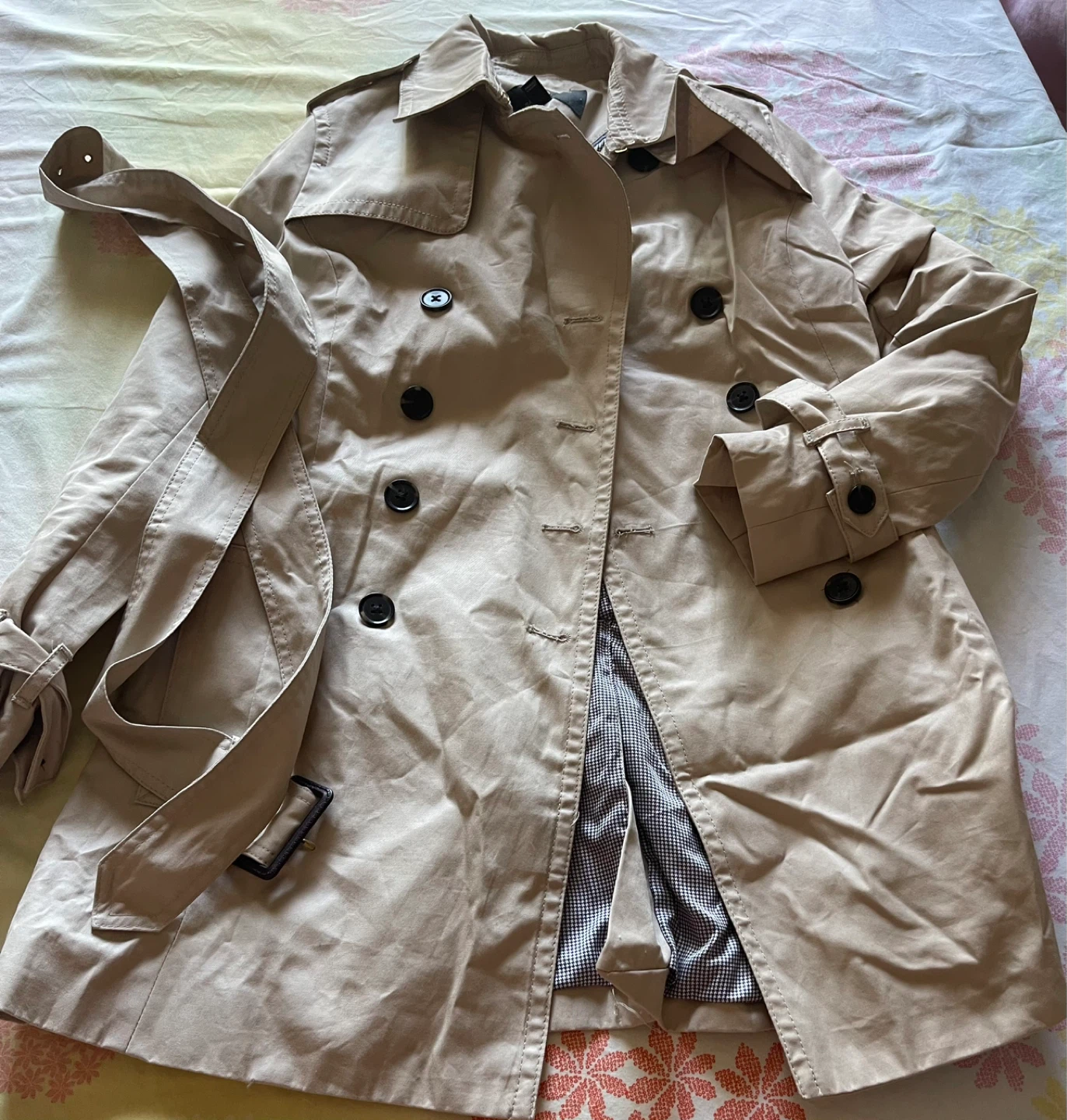 Beige Trench Coat with Belt