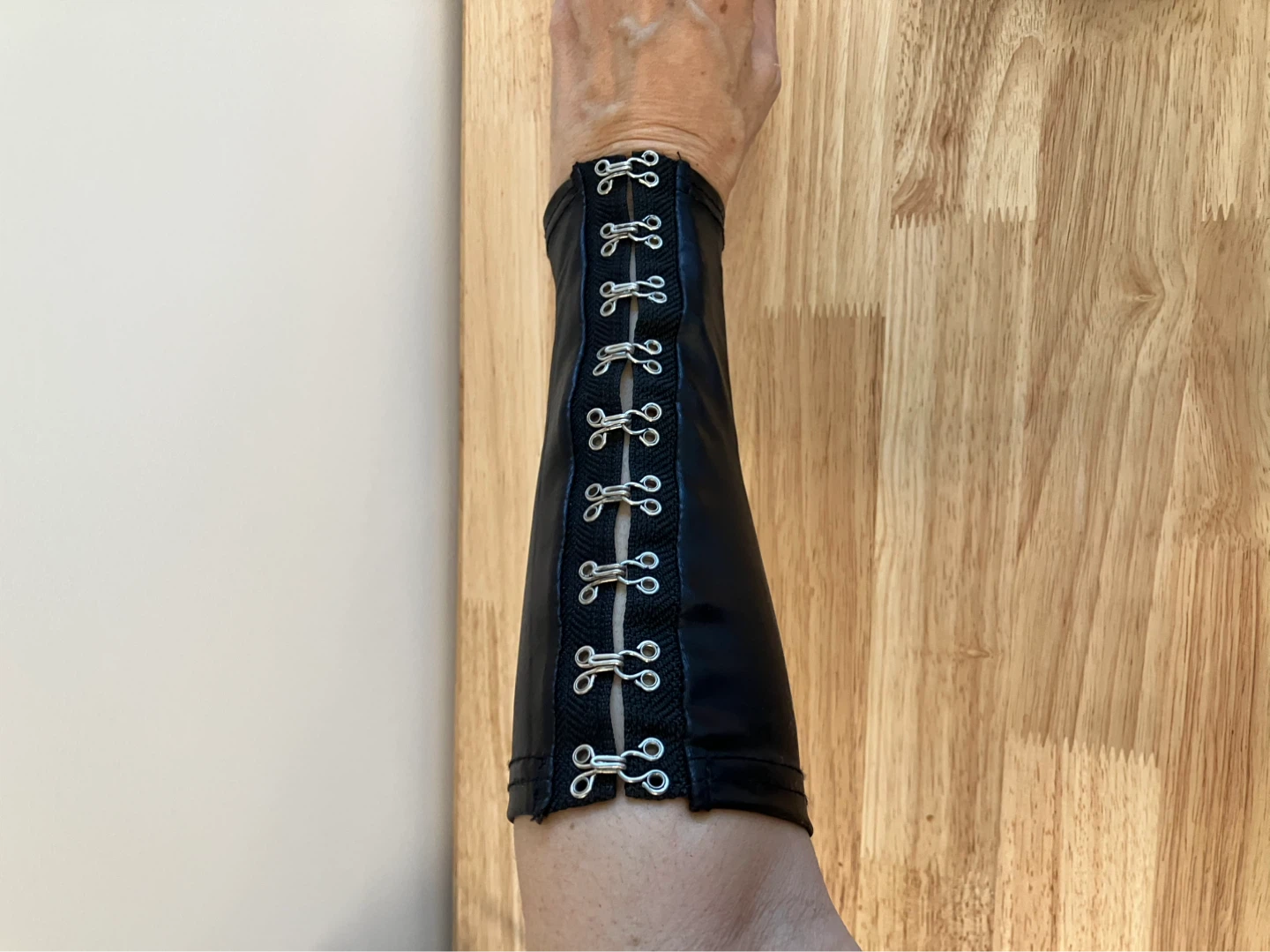 Coquette Black Faux Leather  arm sleeves - photo 2
