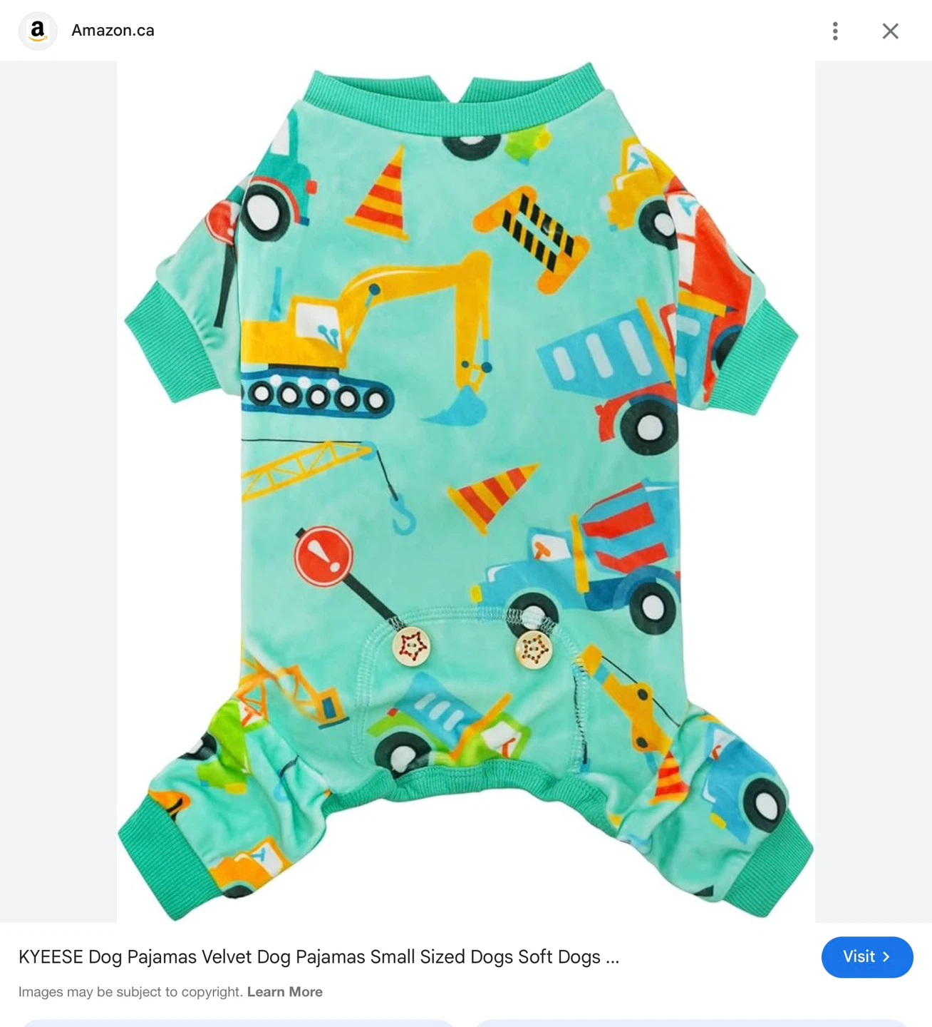 New KYEESE Dog Pajamas XX-Large Construction Print - photo 3