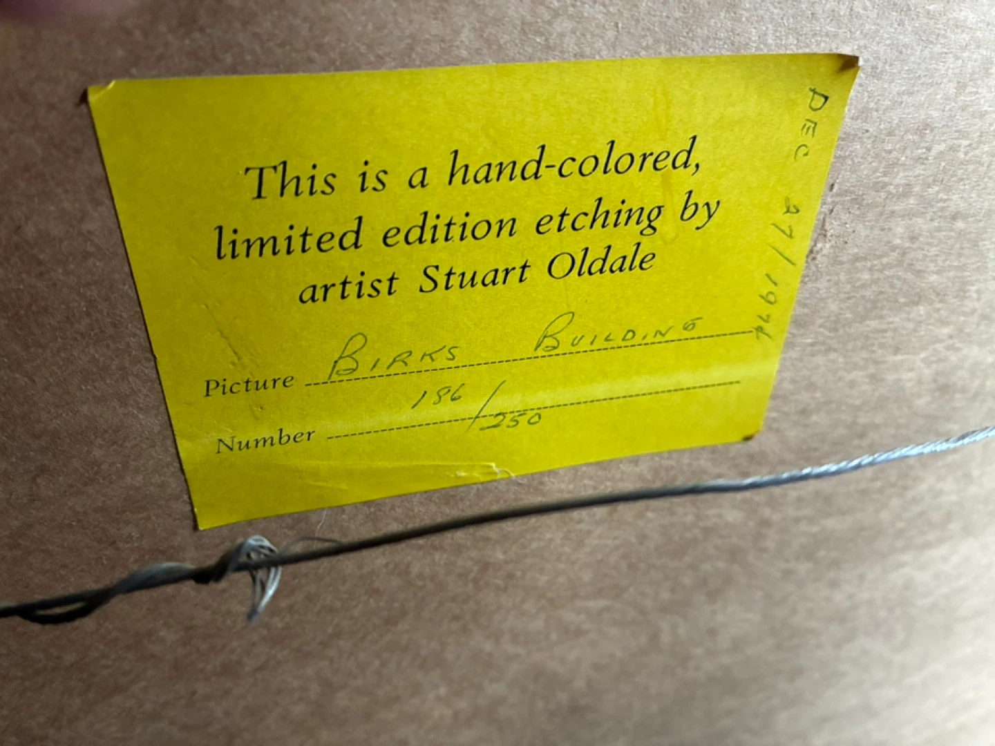 Stuart Oldale Hand-Colored Etching: Birks Building - photo 2