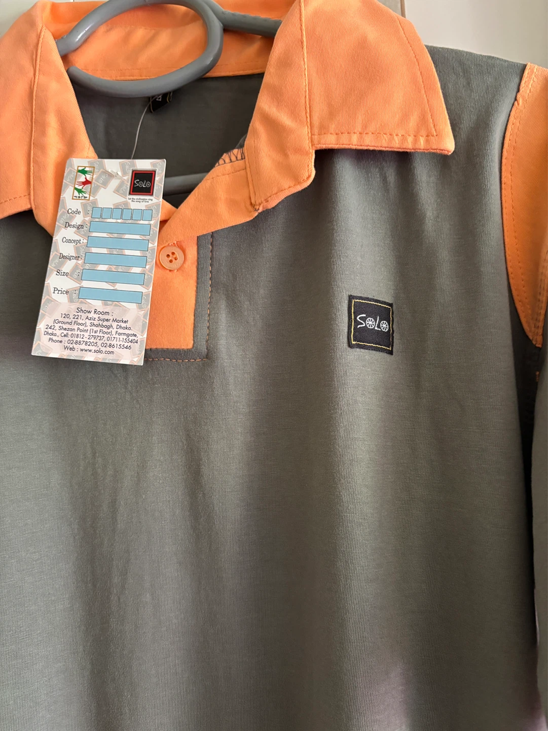 Solo Gray & Orange Polo Shirt - photo 2