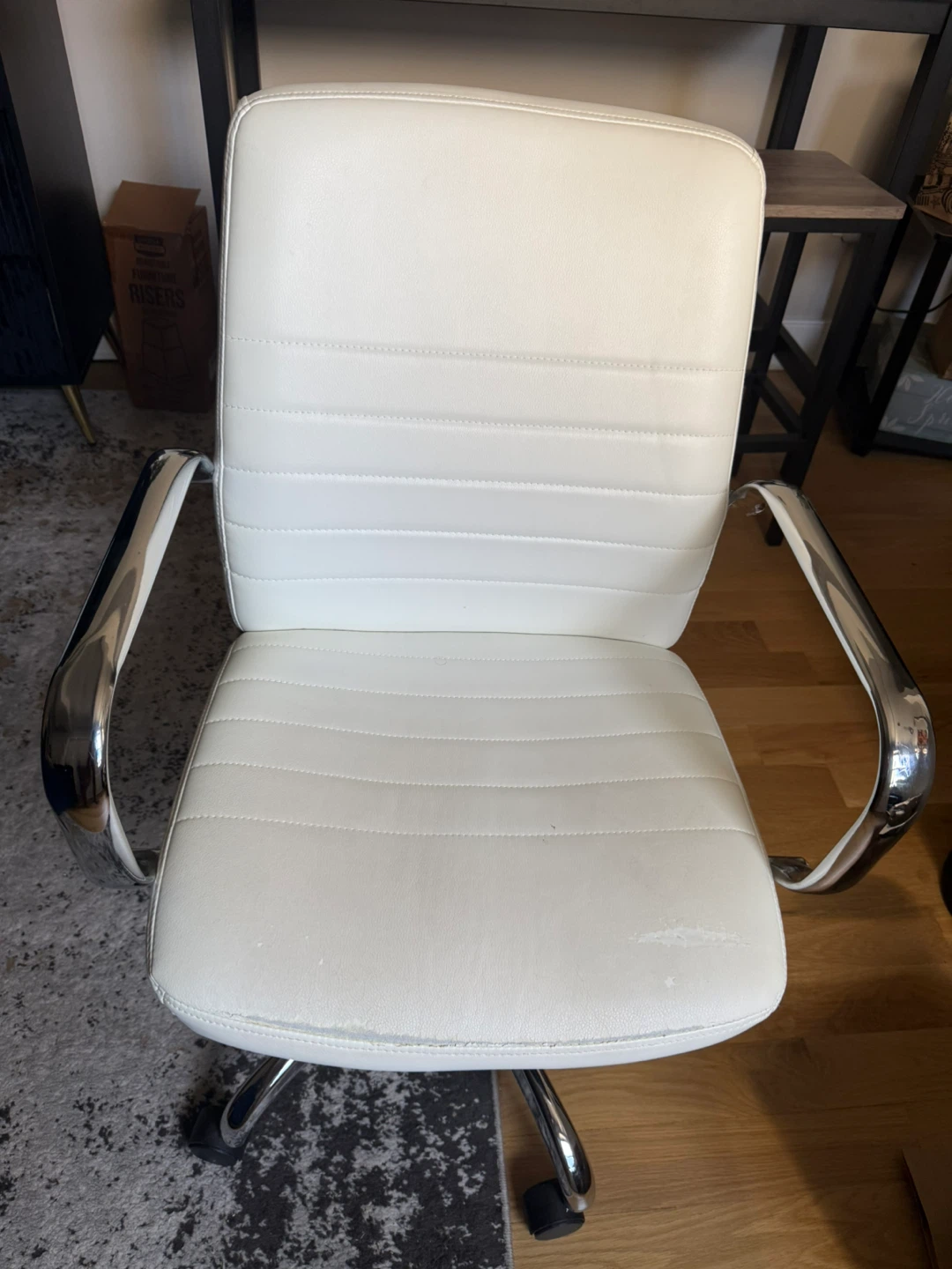 White Office Chair with Chrome Accents - photo 2